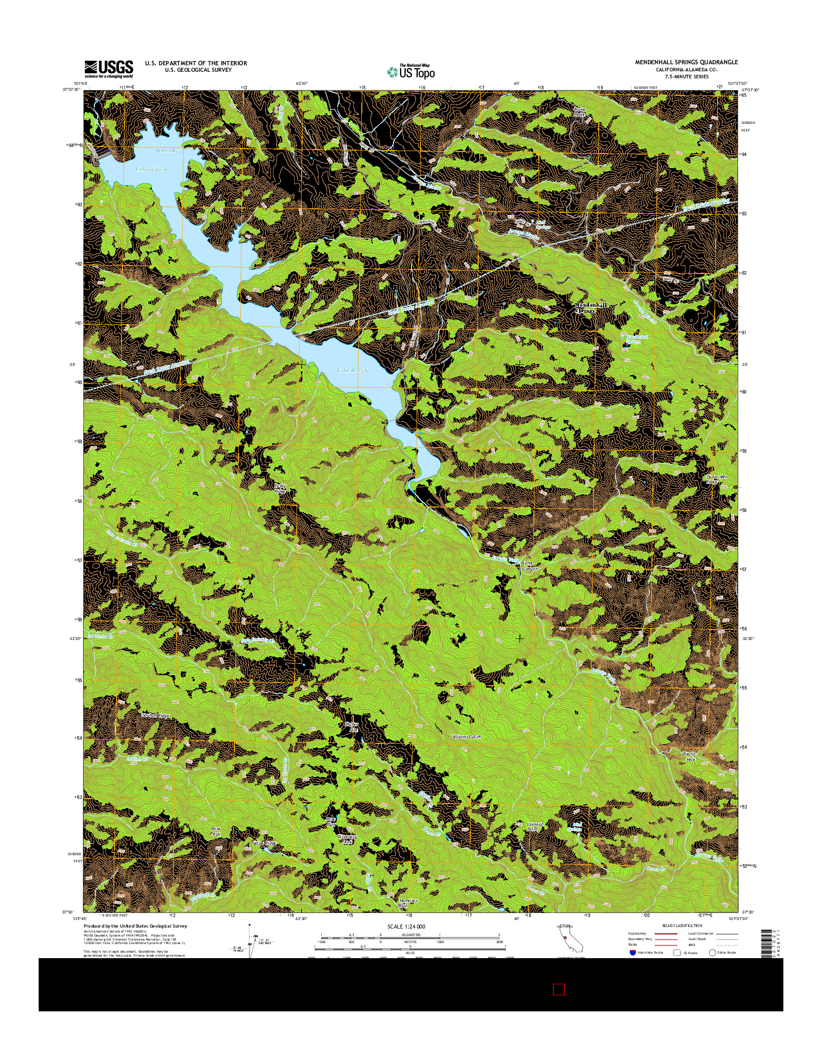 USGS US TOPO 7.5-MINUTE MAP FOR MENDENHALL SPRINGS, CA 2015