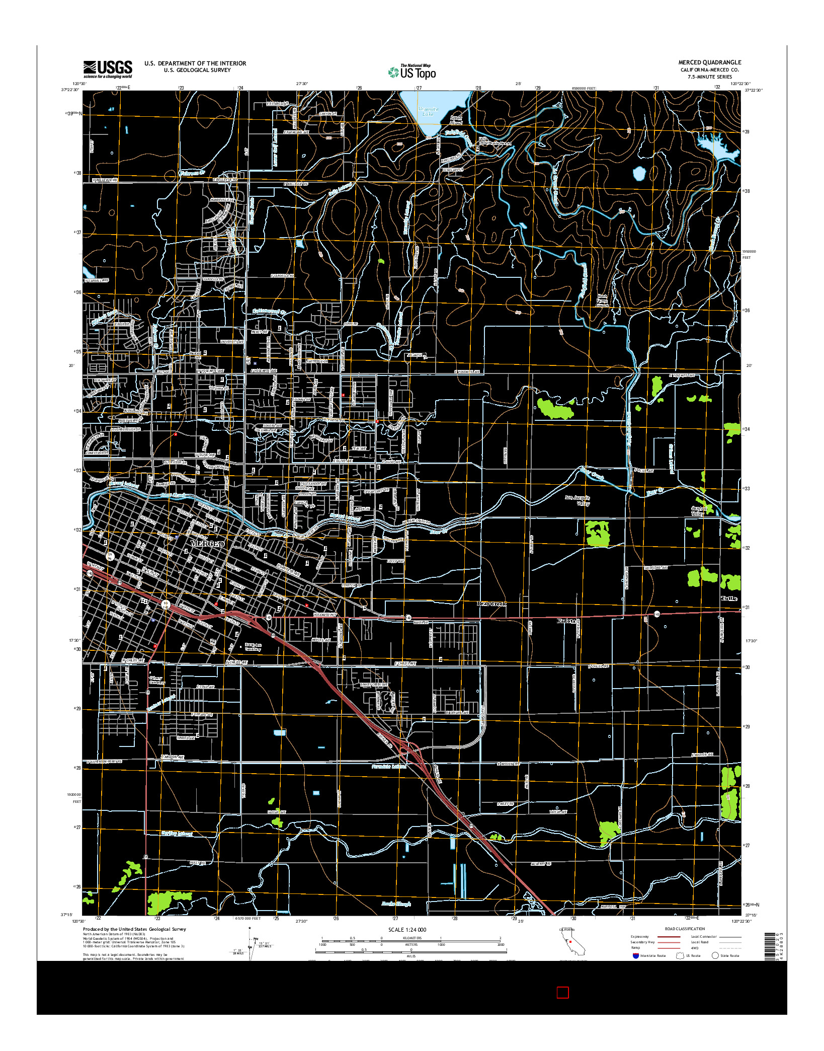 USGS US TOPO 7.5-MINUTE MAP FOR MERCED, CA 2015