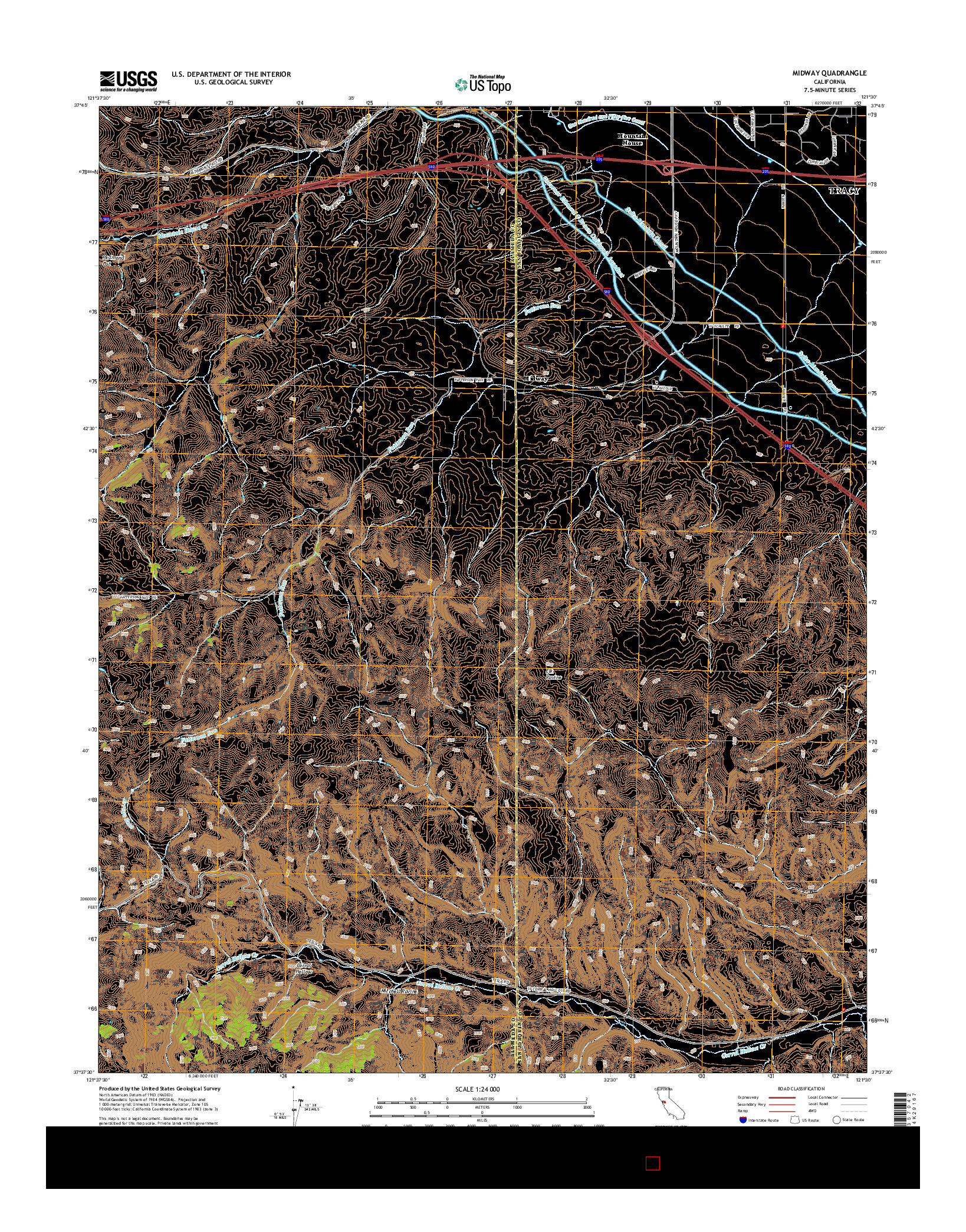 USGS US TOPO 7.5-MINUTE MAP FOR MIDWAY, CA 2015