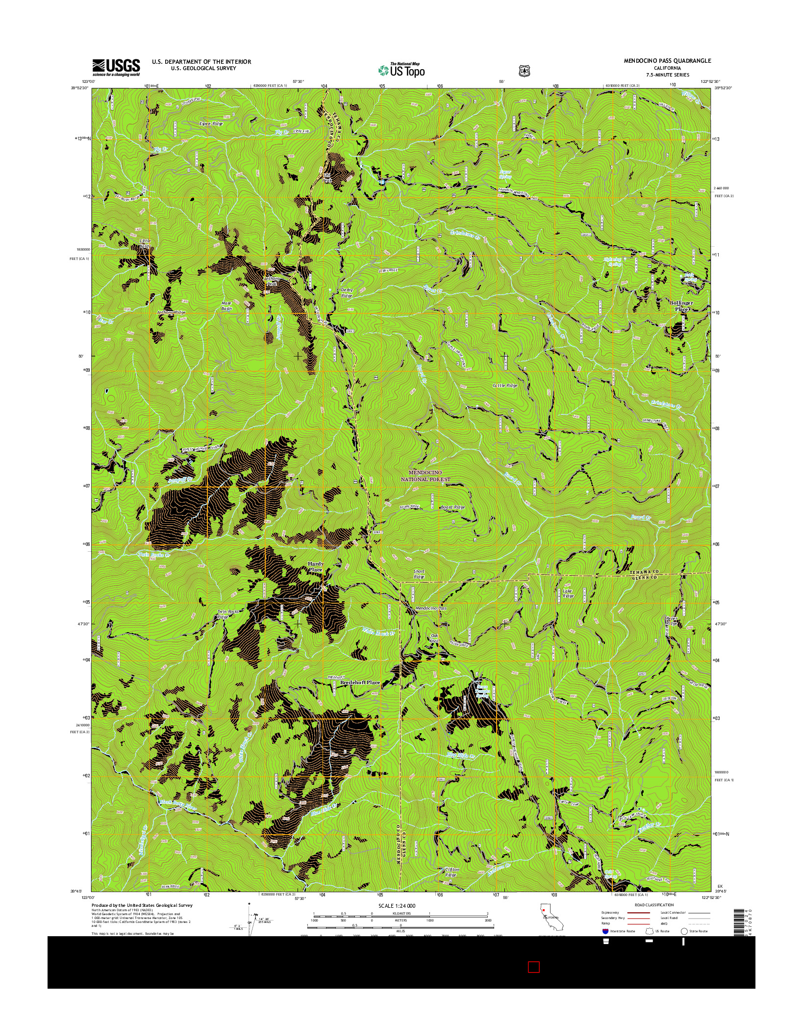 USGS US TOPO 7.5-MINUTE MAP FOR MENDOCINO PASS, CA 2015