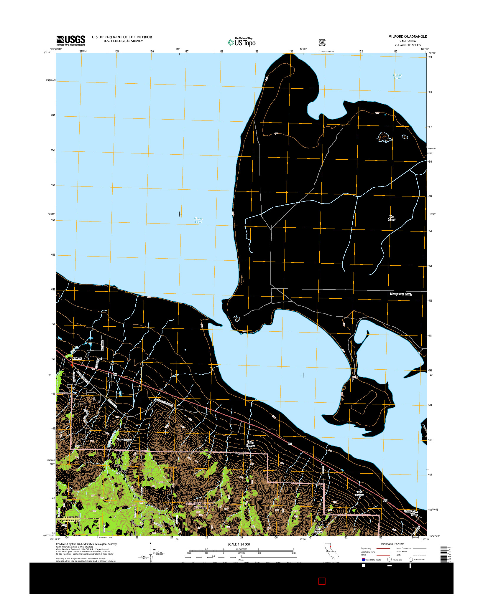 USGS US TOPO 7.5-MINUTE MAP FOR MILFORD, CA 2015