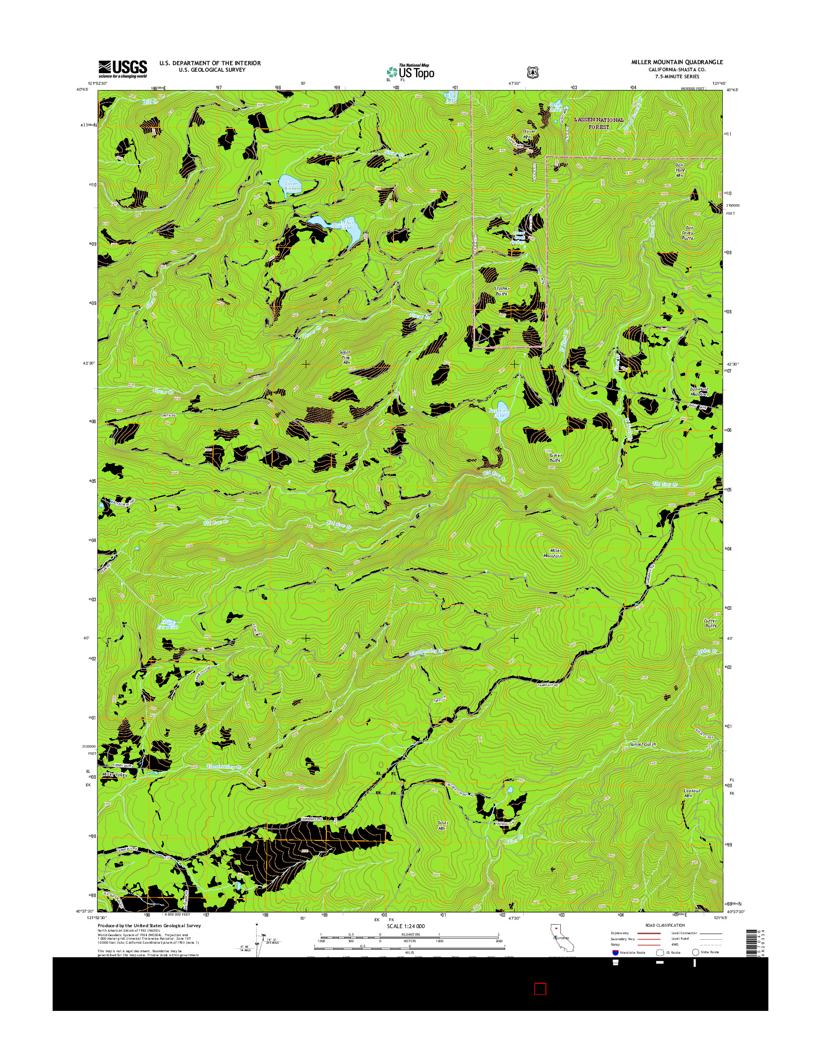 USGS US TOPO 7.5-MINUTE MAP FOR MILLER MOUNTAIN, CA 2015