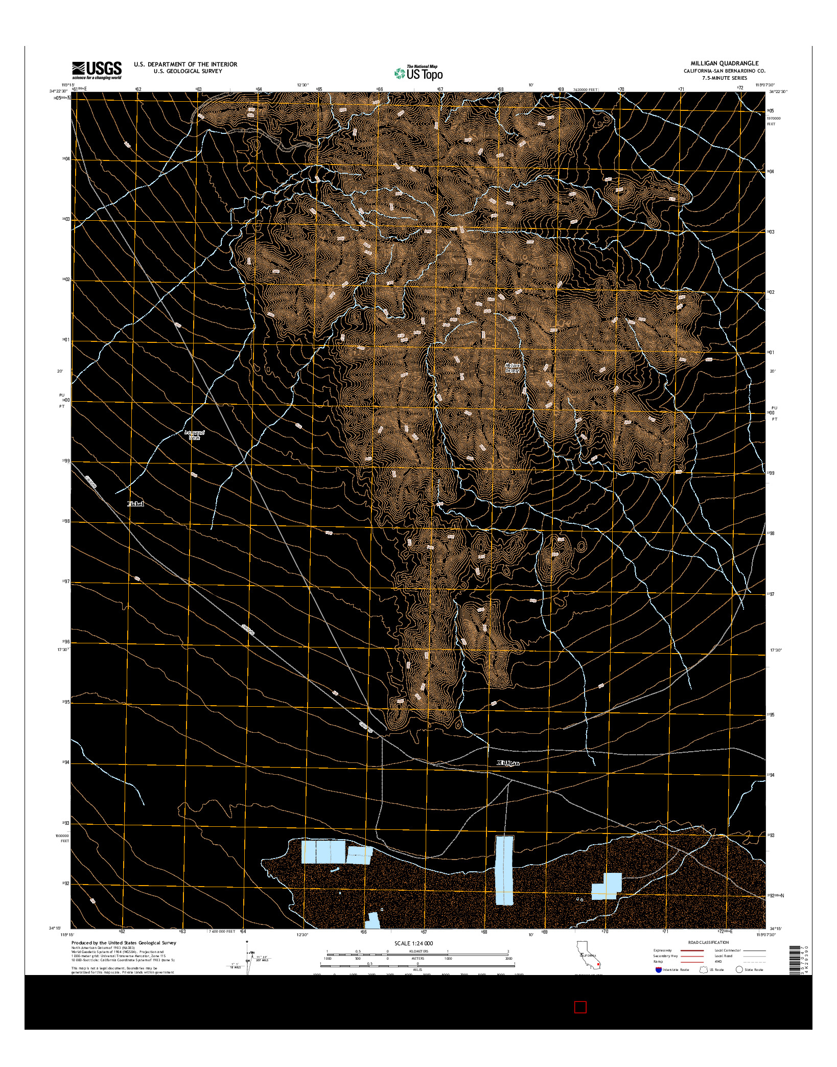 USGS US TOPO 7.5-MINUTE MAP FOR MILLIGAN, CA 2015