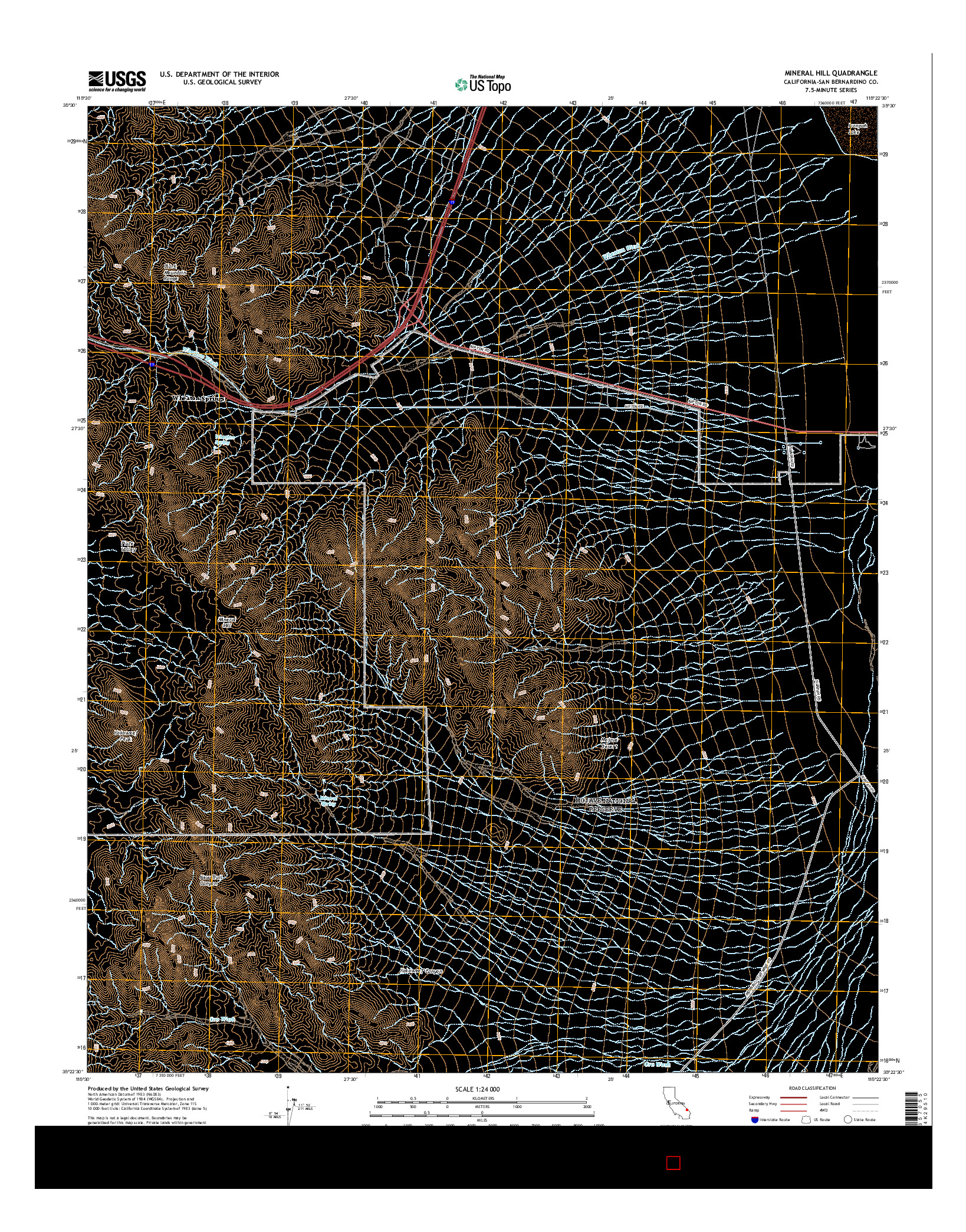 USGS US TOPO 7.5-MINUTE MAP FOR MINERAL HILL, CA 2015