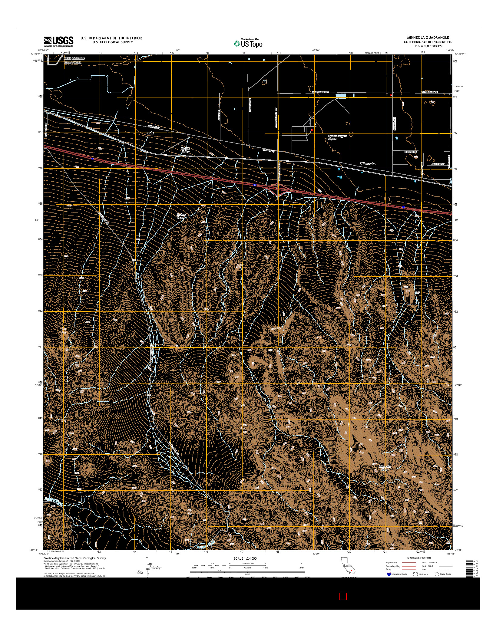 USGS US TOPO 7.5-MINUTE MAP FOR MINNEOLA, CA 2015