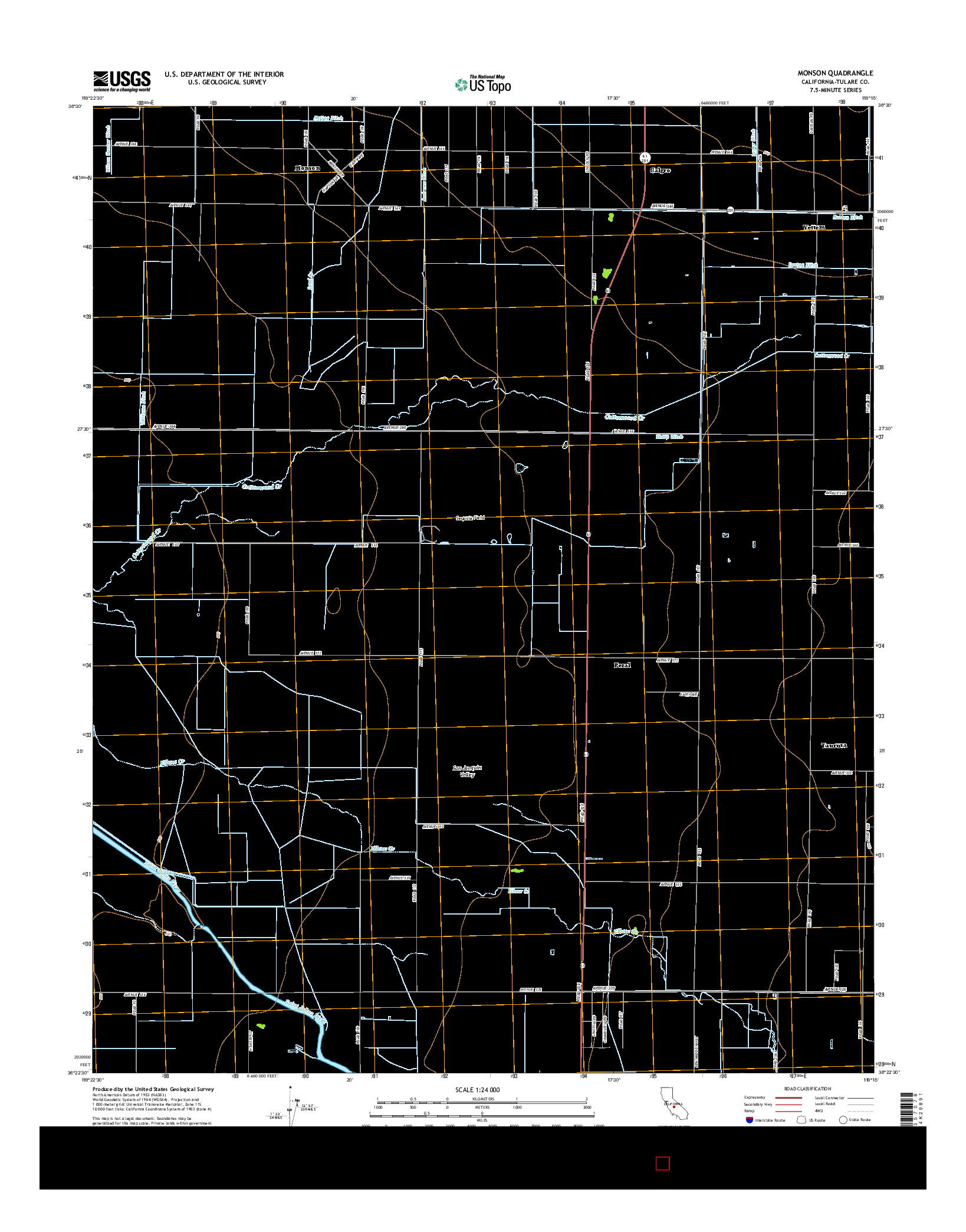 USGS US TOPO 7.5-MINUTE MAP FOR MONSON, CA 2015