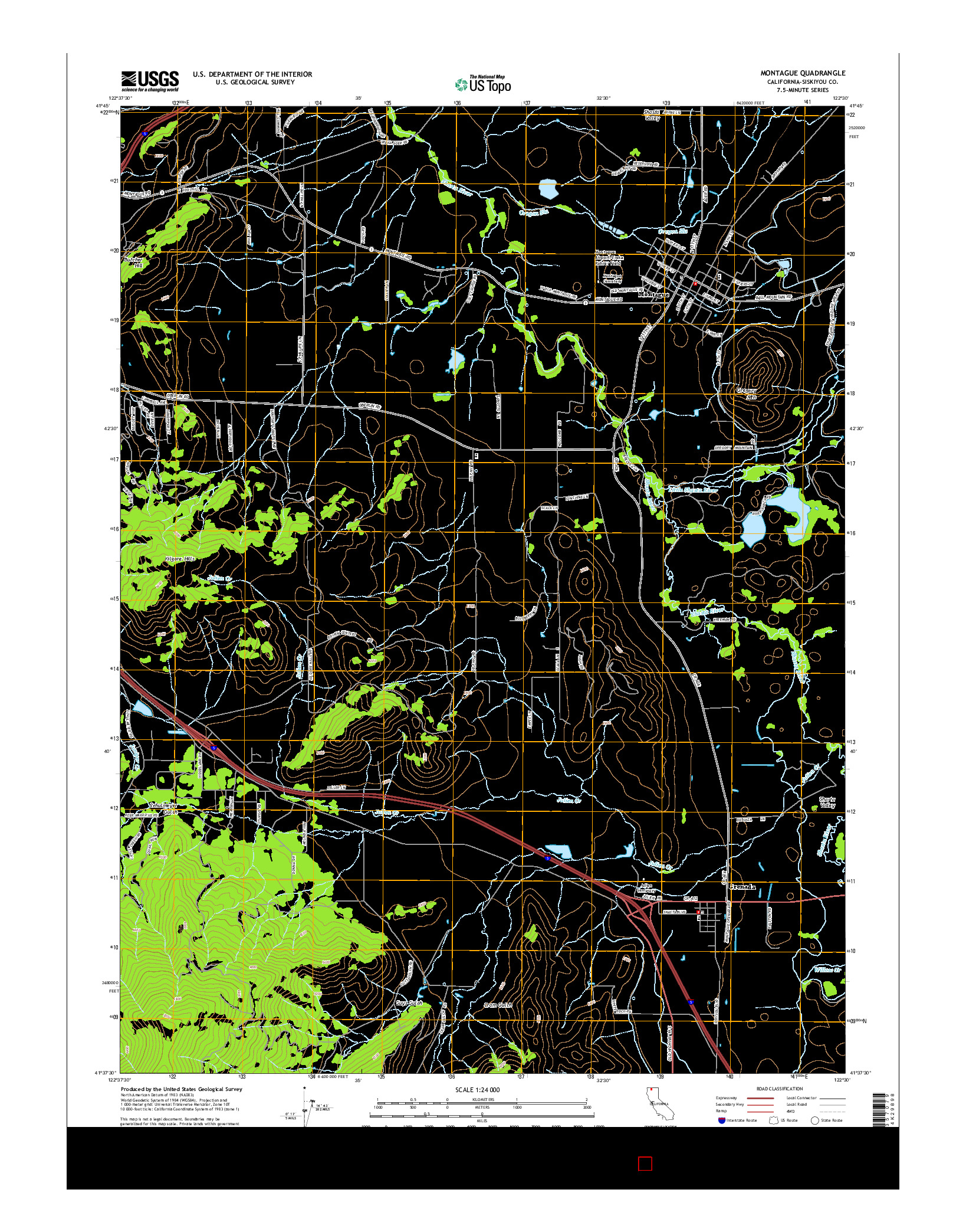 USGS US TOPO 7.5-MINUTE MAP FOR MONTAGUE, CA 2015