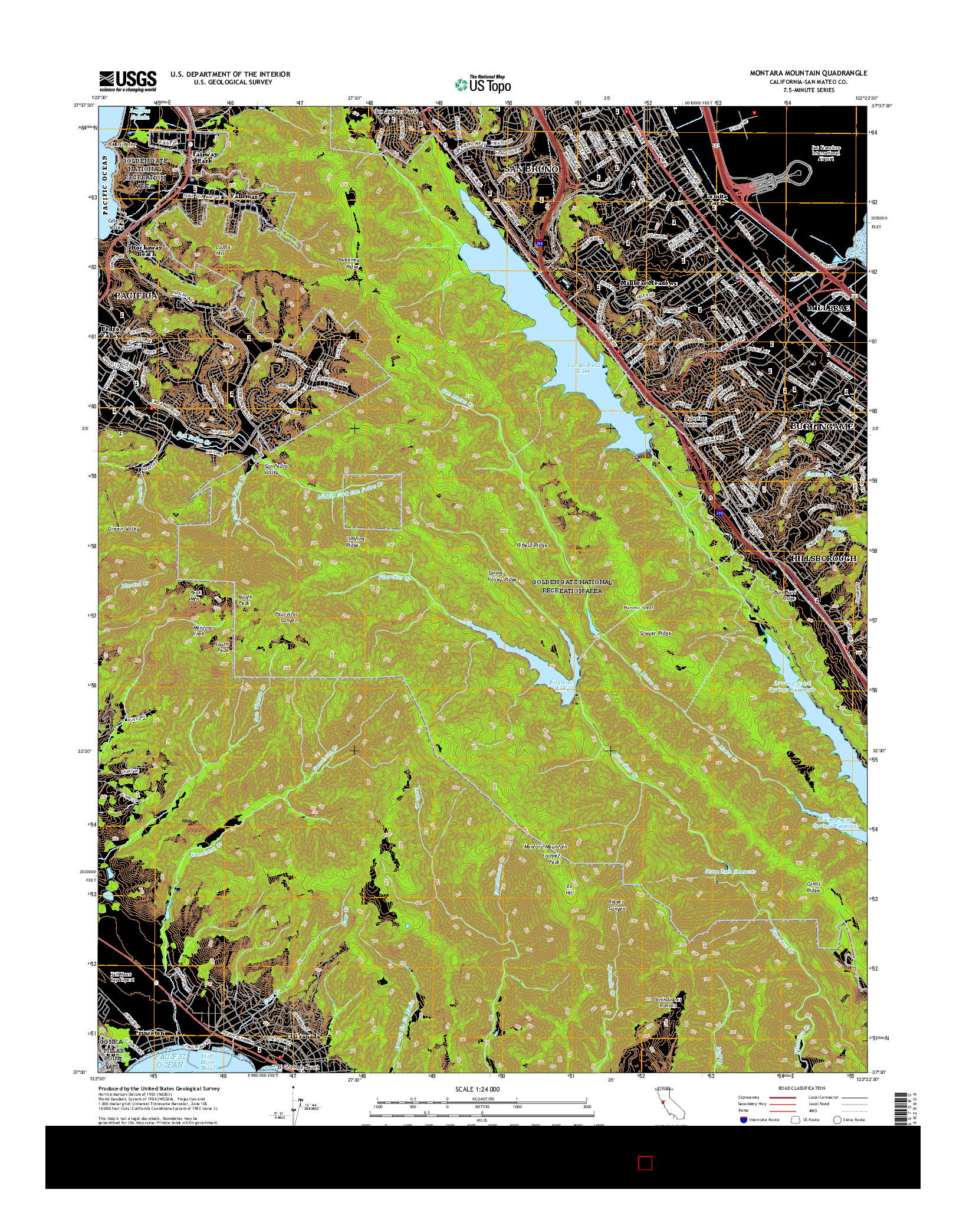 USGS US TOPO 7.5-MINUTE MAP FOR MONTARA MOUNTAIN, CA 2015