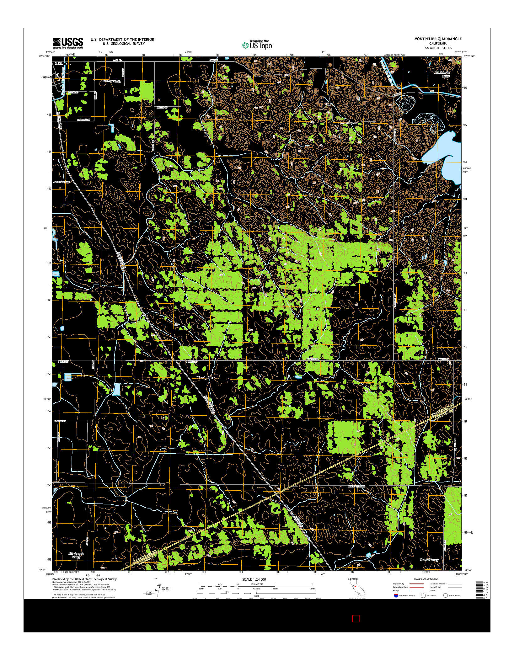 USGS US TOPO 7.5-MINUTE MAP FOR MONTPELIER, CA 2015