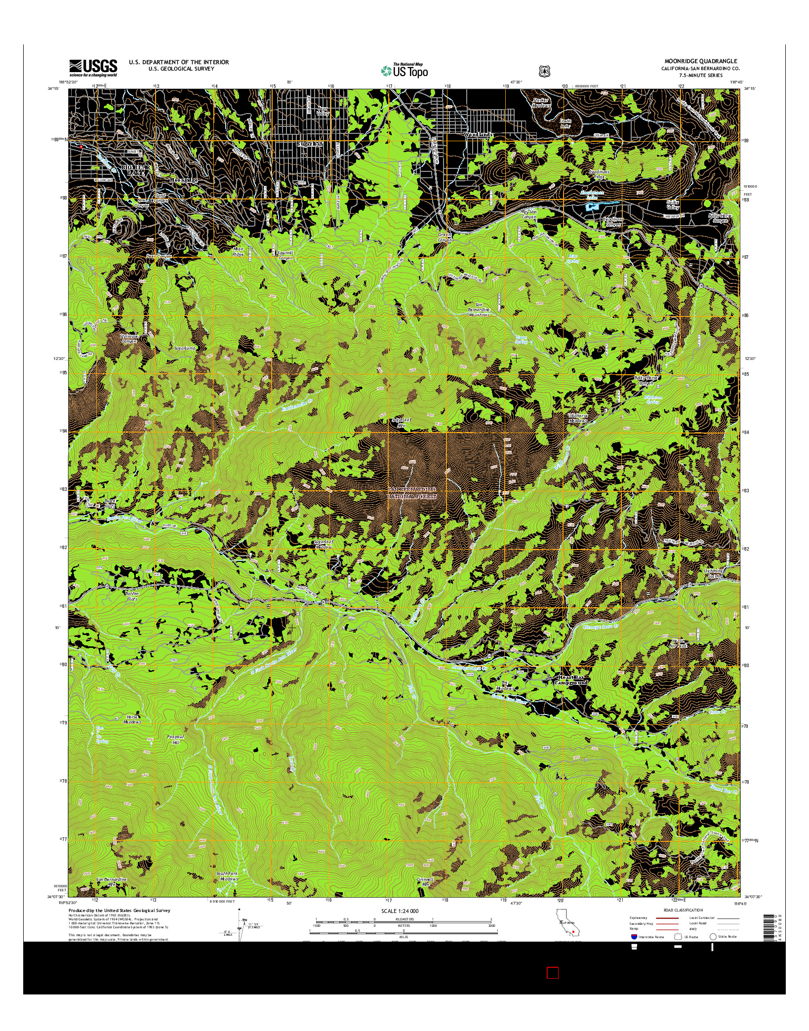 USGS US TOPO 7.5-MINUTE MAP FOR MOONRIDGE, CA 2015