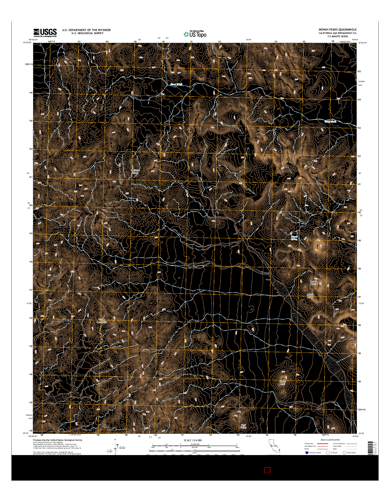 USGS US TOPO 7.5-MINUTE MAP FOR MOPAH PEAKS, CA 2015