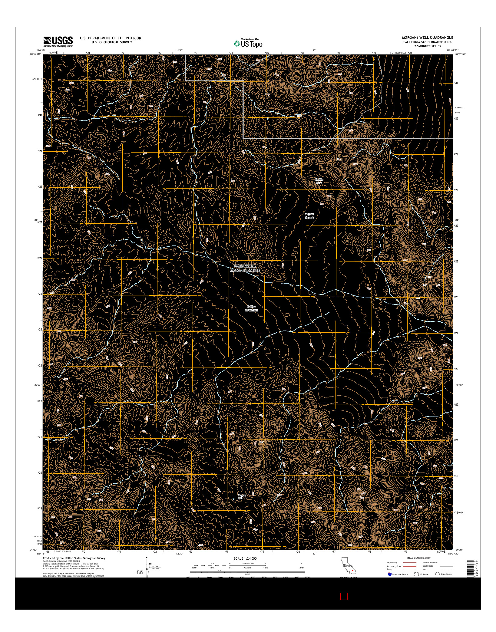 USGS US TOPO 7.5-MINUTE MAP FOR MORGANS WELL, CA 2015