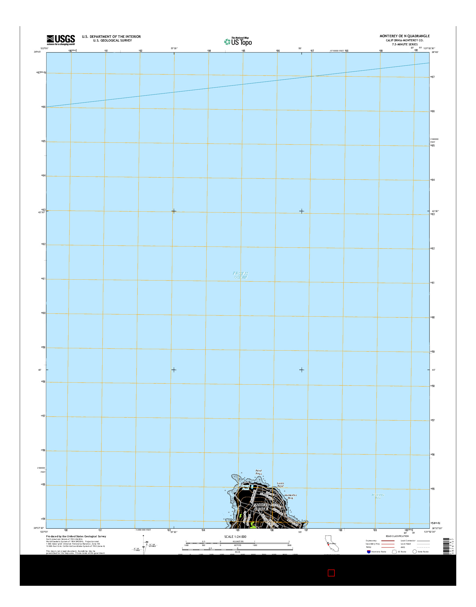 USGS US TOPO 7.5-MINUTE MAP FOR MONTEREY OE N, CA 2015