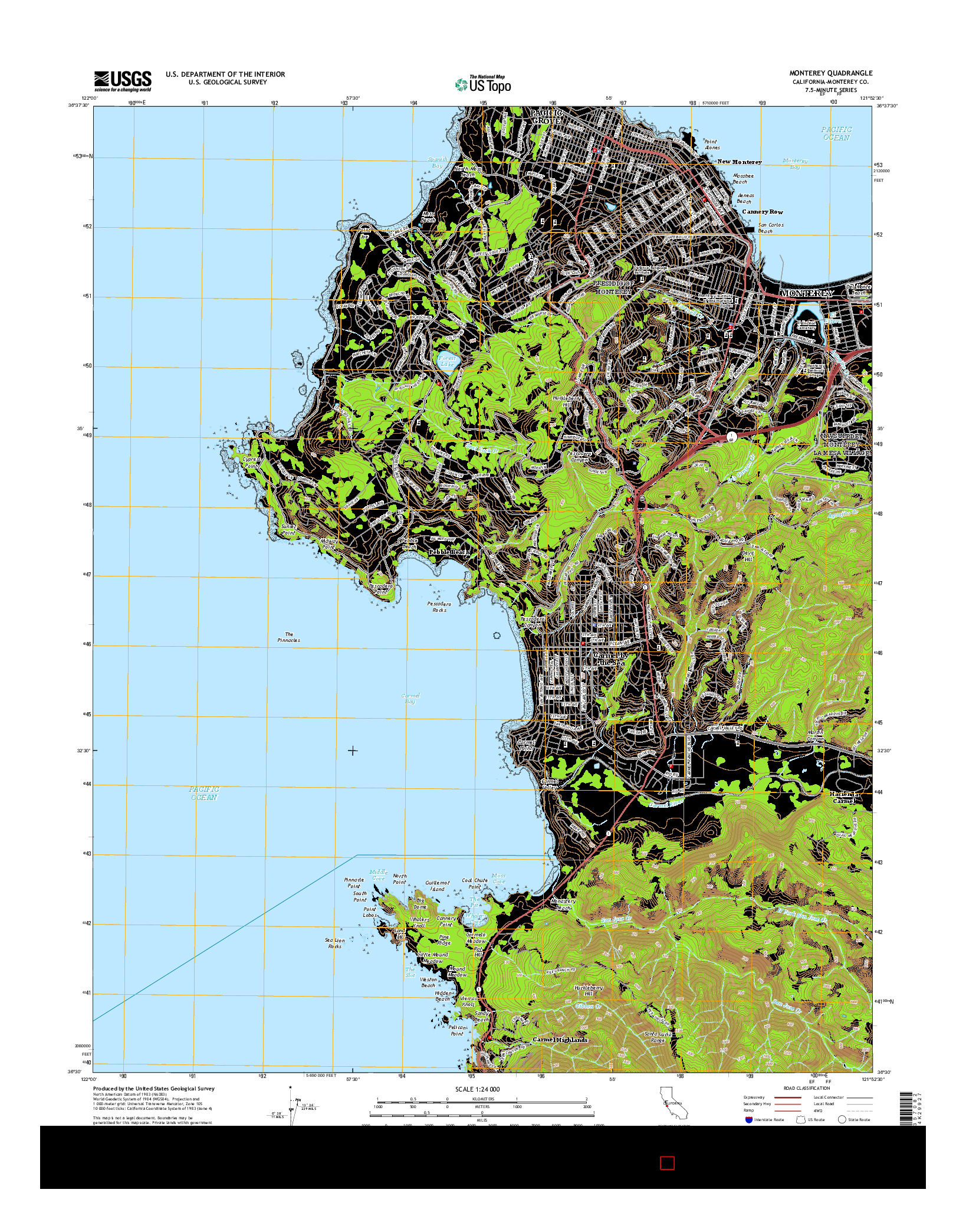USGS US TOPO 7.5-MINUTE MAP FOR MONTEREY, CA 2015