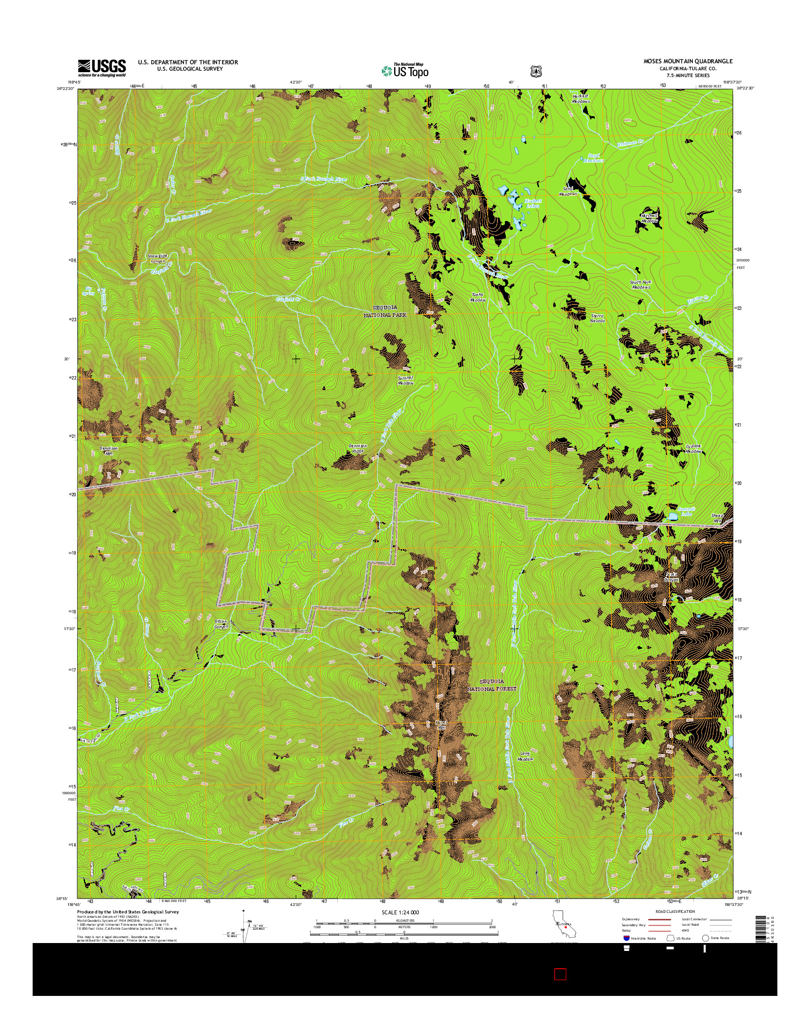 USGS US TOPO 7.5-MINUTE MAP FOR MOSES MOUNTAIN, CA 2015