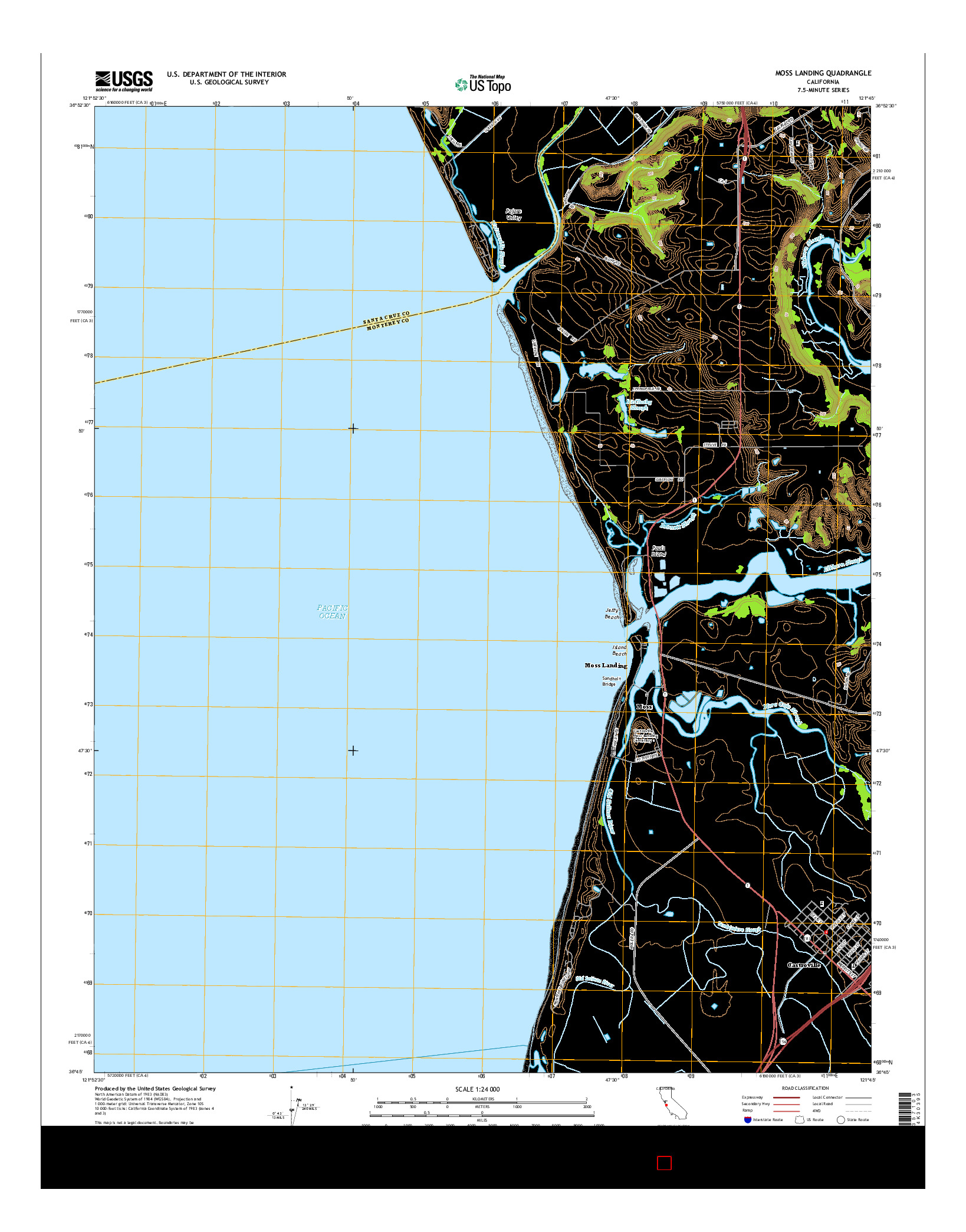 USGS US TOPO 7.5-MINUTE MAP FOR MOSS LANDING, CA 2015