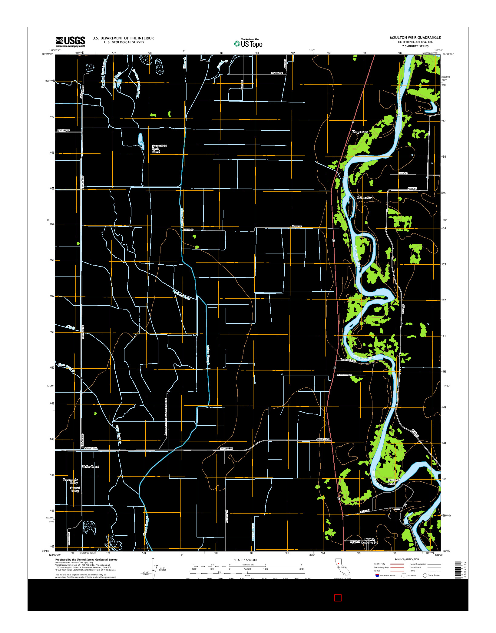 USGS US TOPO 7.5-MINUTE MAP FOR MOULTON WEIR, CA 2015