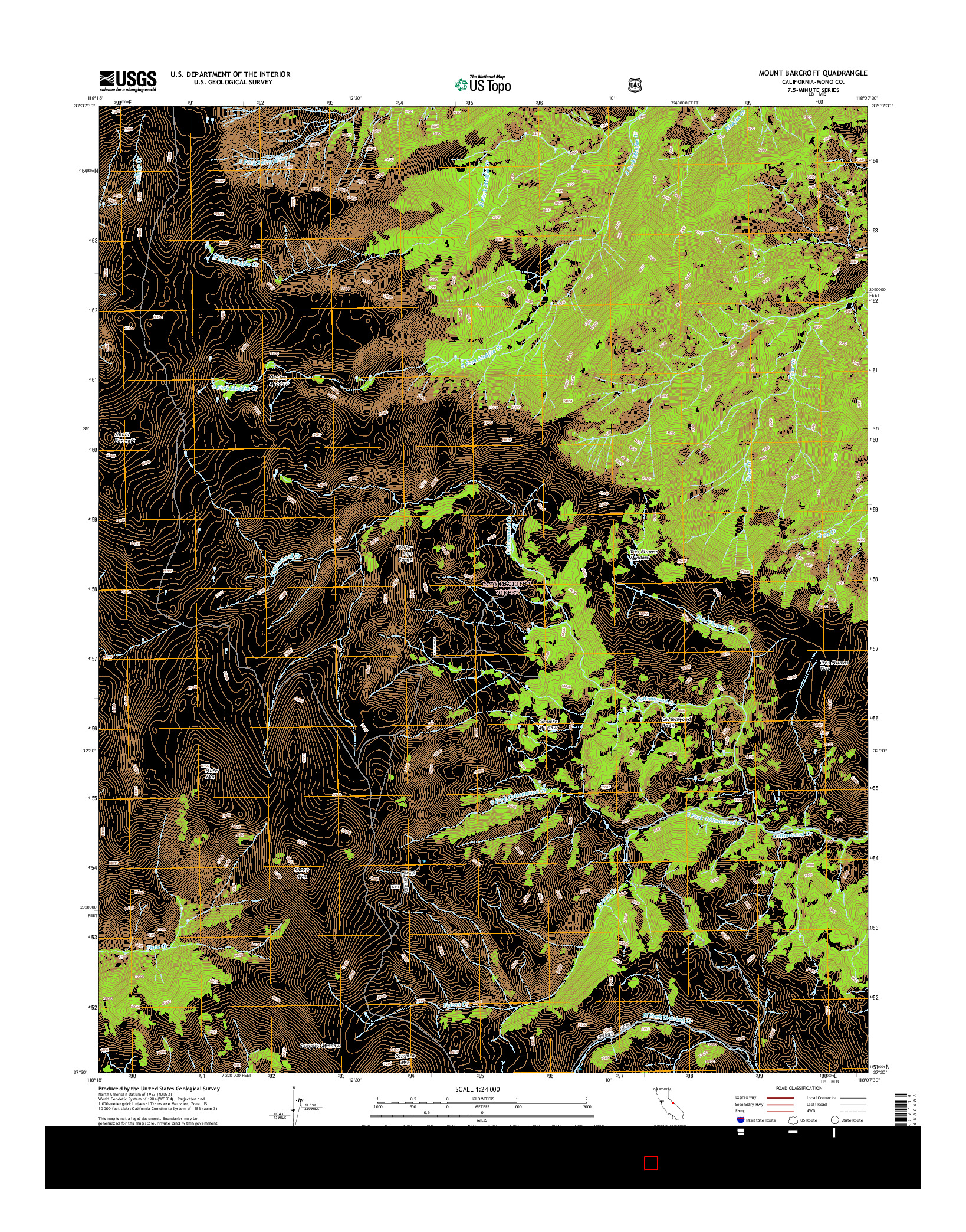USGS US TOPO 7.5-MINUTE MAP FOR MOUNT BARCROFT, CA 2015