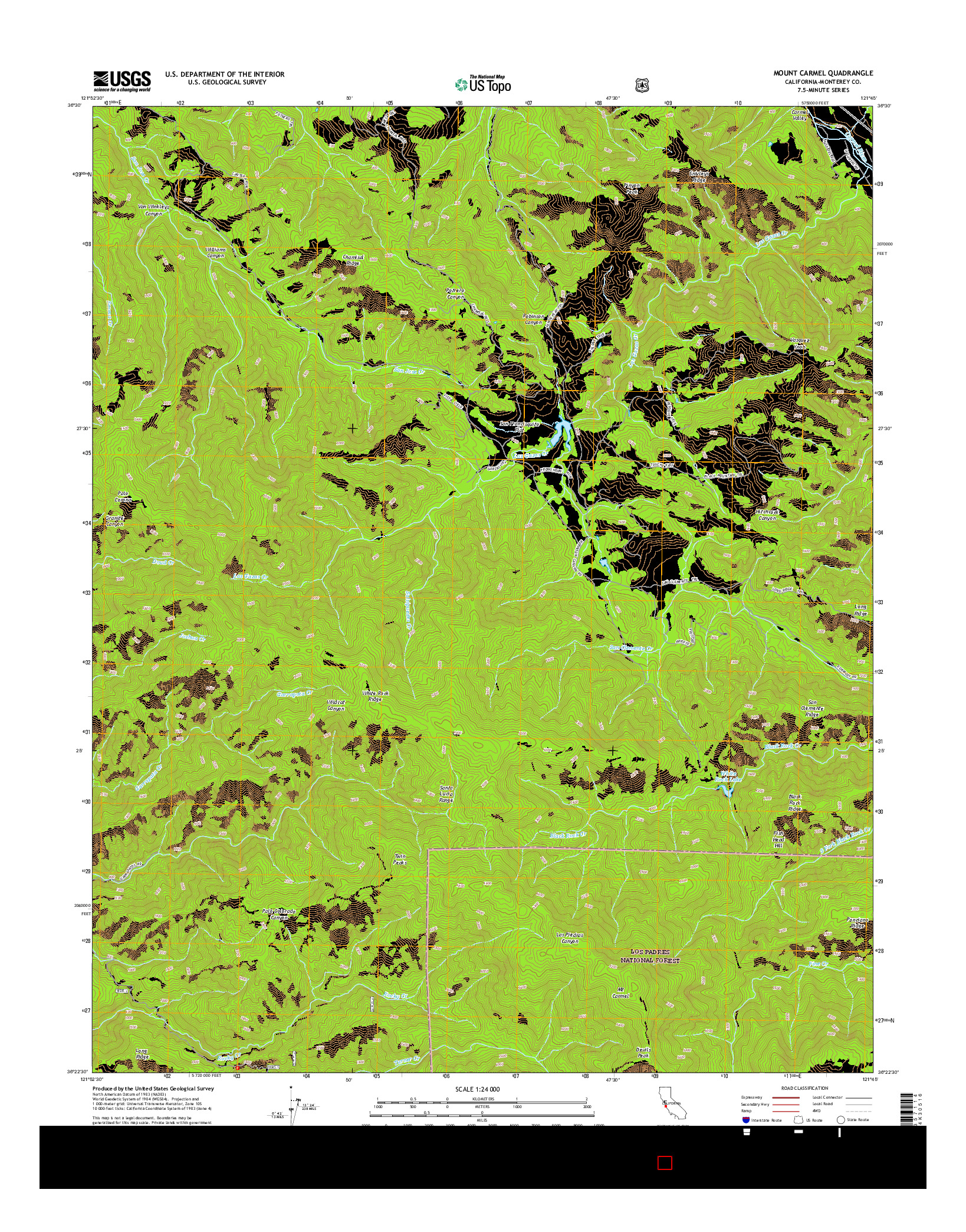 USGS US TOPO 7.5-MINUTE MAP FOR MOUNT CARMEL, CA 2015