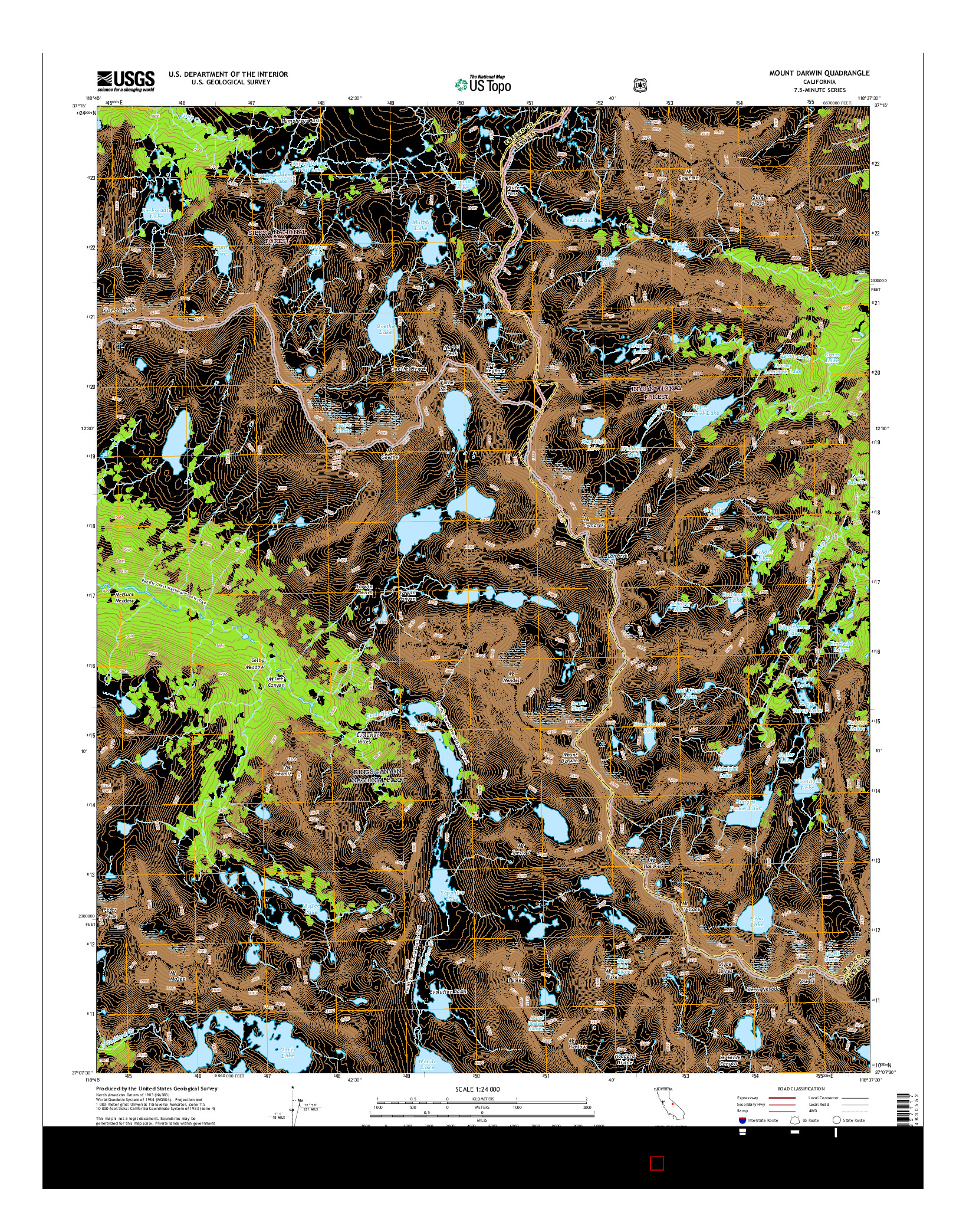 USGS US TOPO 7.5-MINUTE MAP FOR MOUNT DARWIN, CA 2015