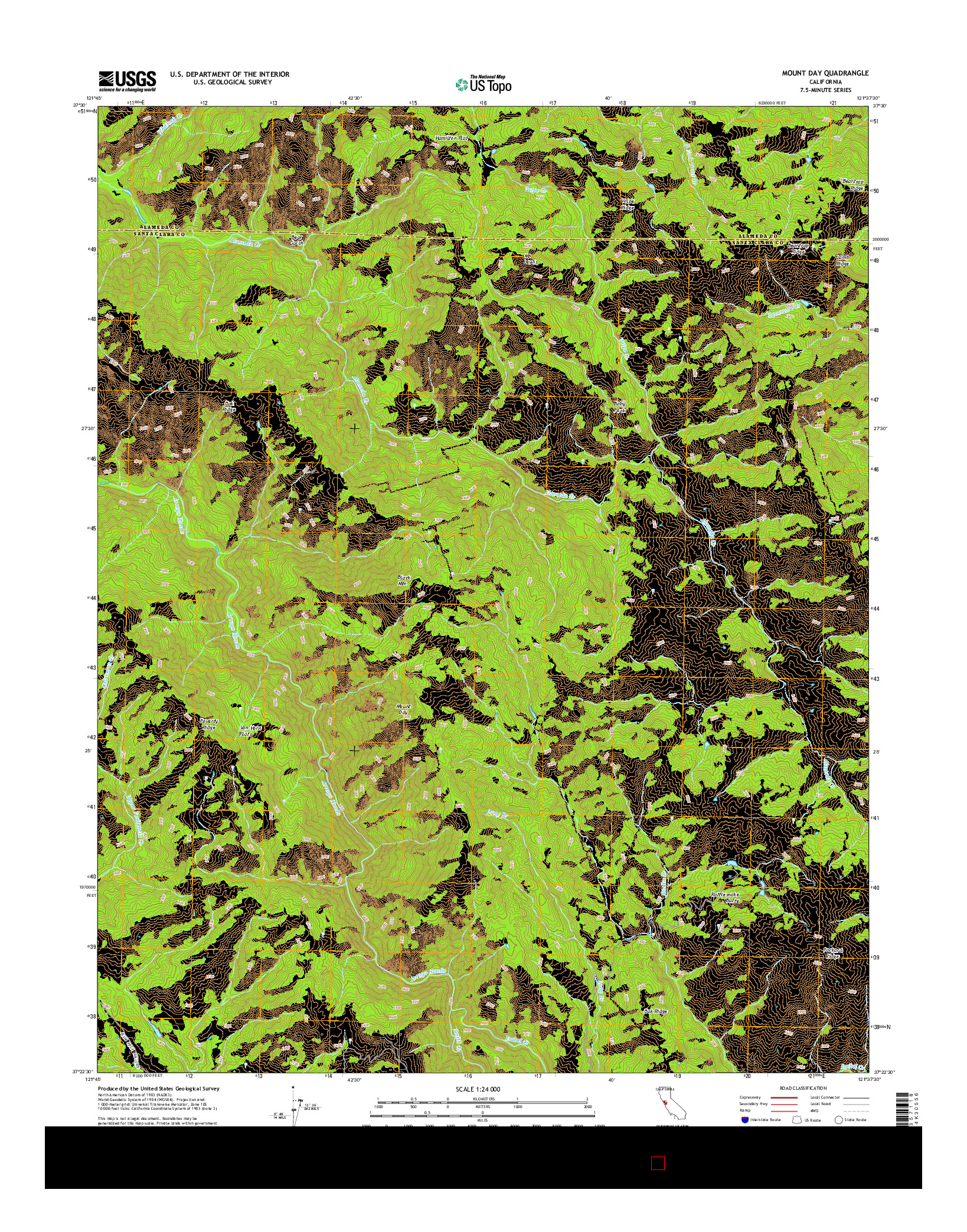 USGS US TOPO 7.5-MINUTE MAP FOR MOUNT DAY, CA 2015