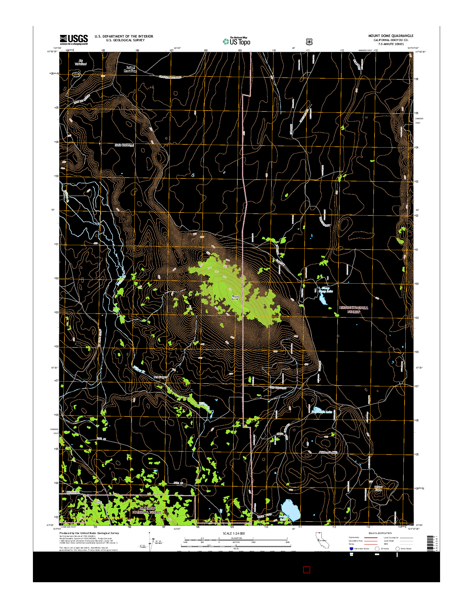 USGS US TOPO 7.5-MINUTE MAP FOR MOUNT DOME, CA 2015