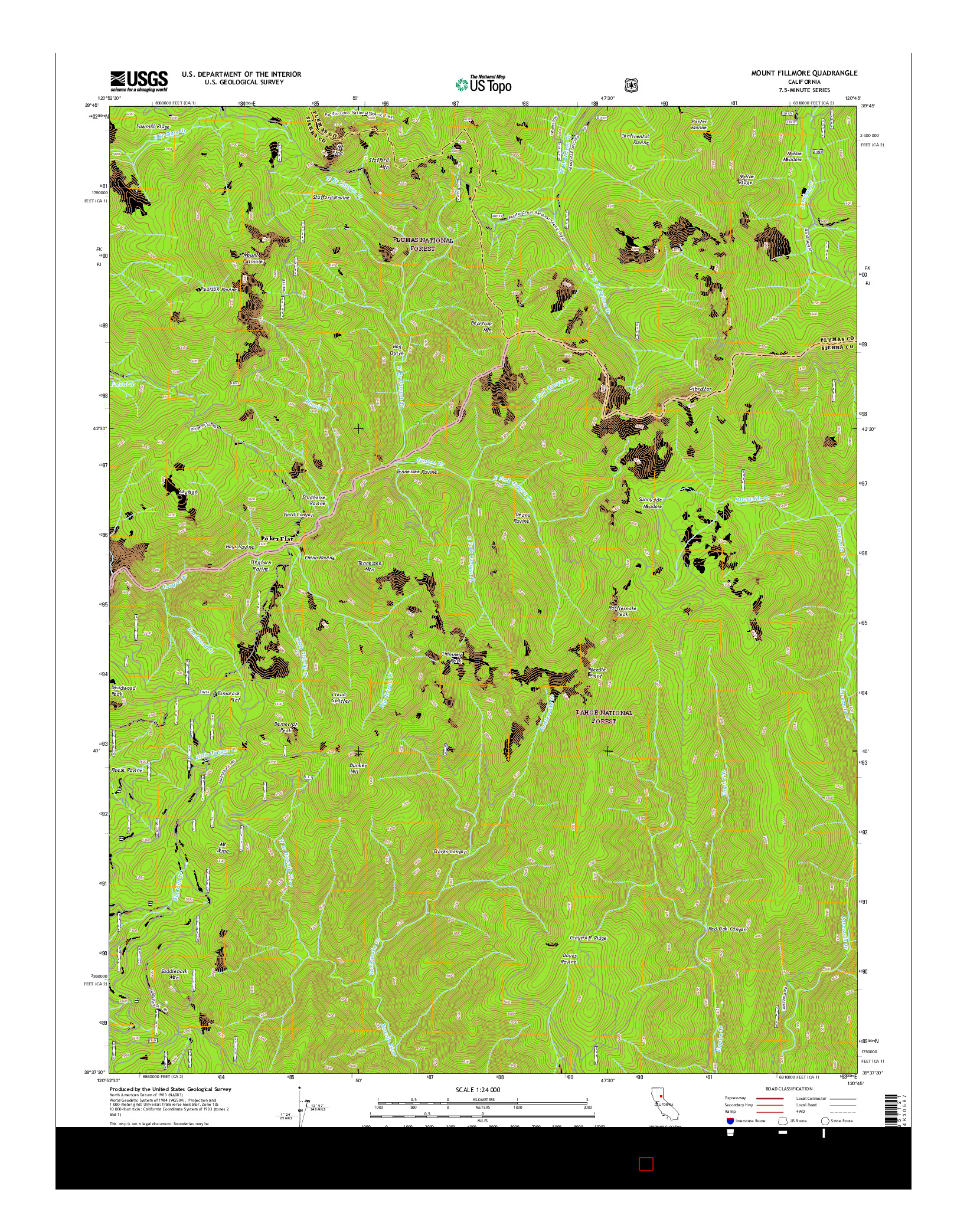 USGS US TOPO 7.5-MINUTE MAP FOR MOUNT FILLMORE, CA 2015