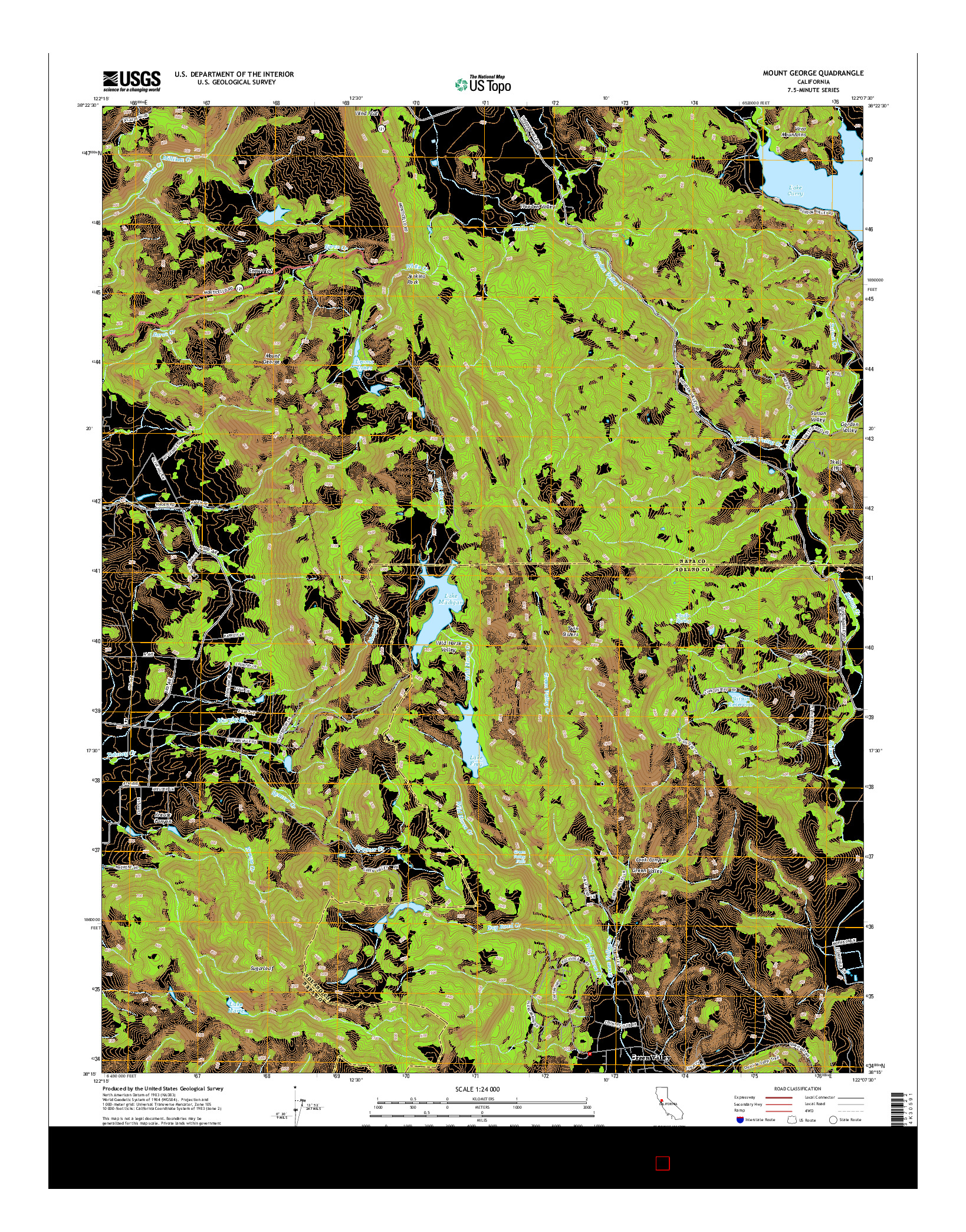 USGS US TOPO 7.5-MINUTE MAP FOR MOUNT GEORGE, CA 2015