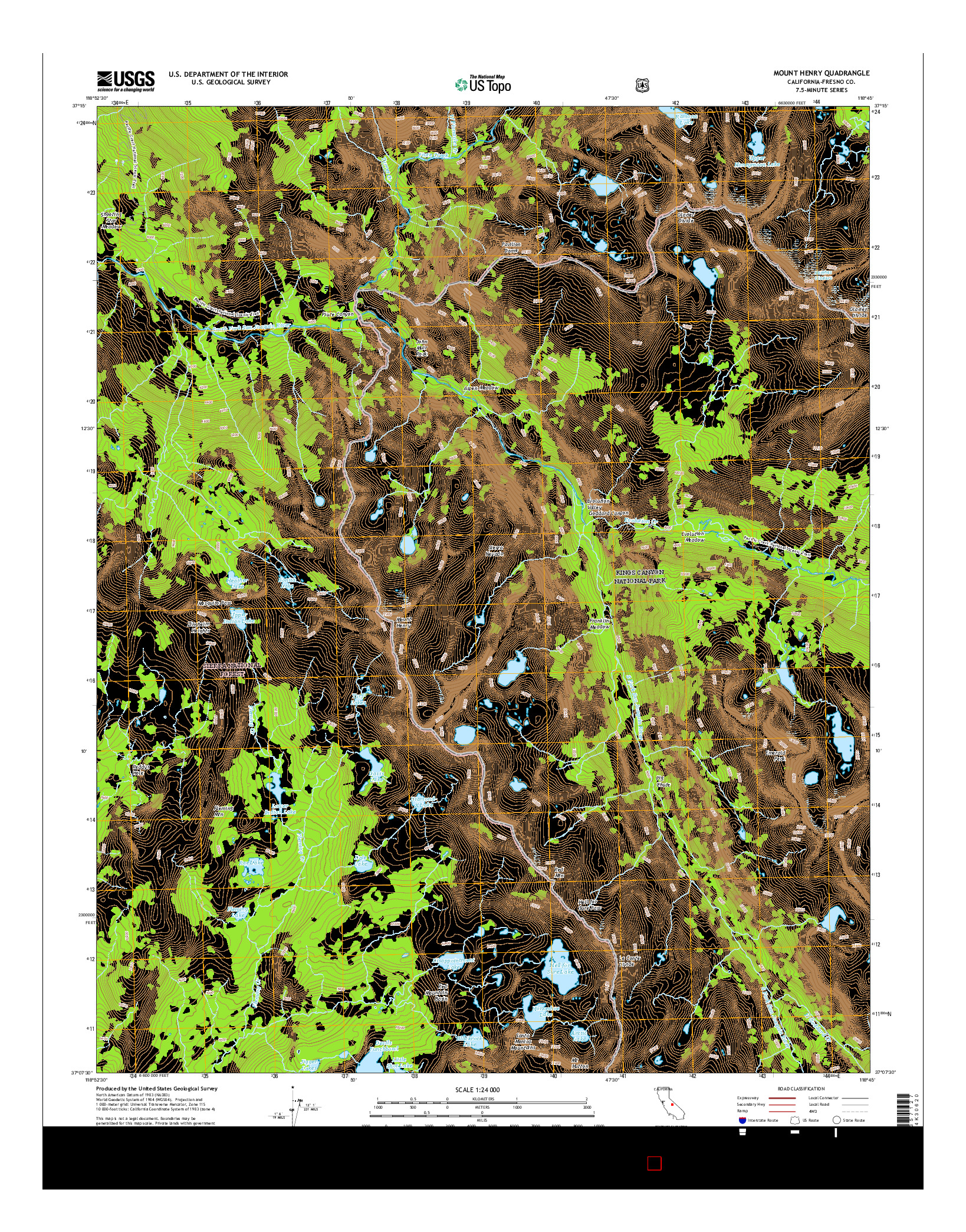 USGS US TOPO 7.5-MINUTE MAP FOR MOUNT HENRY, CA 2015