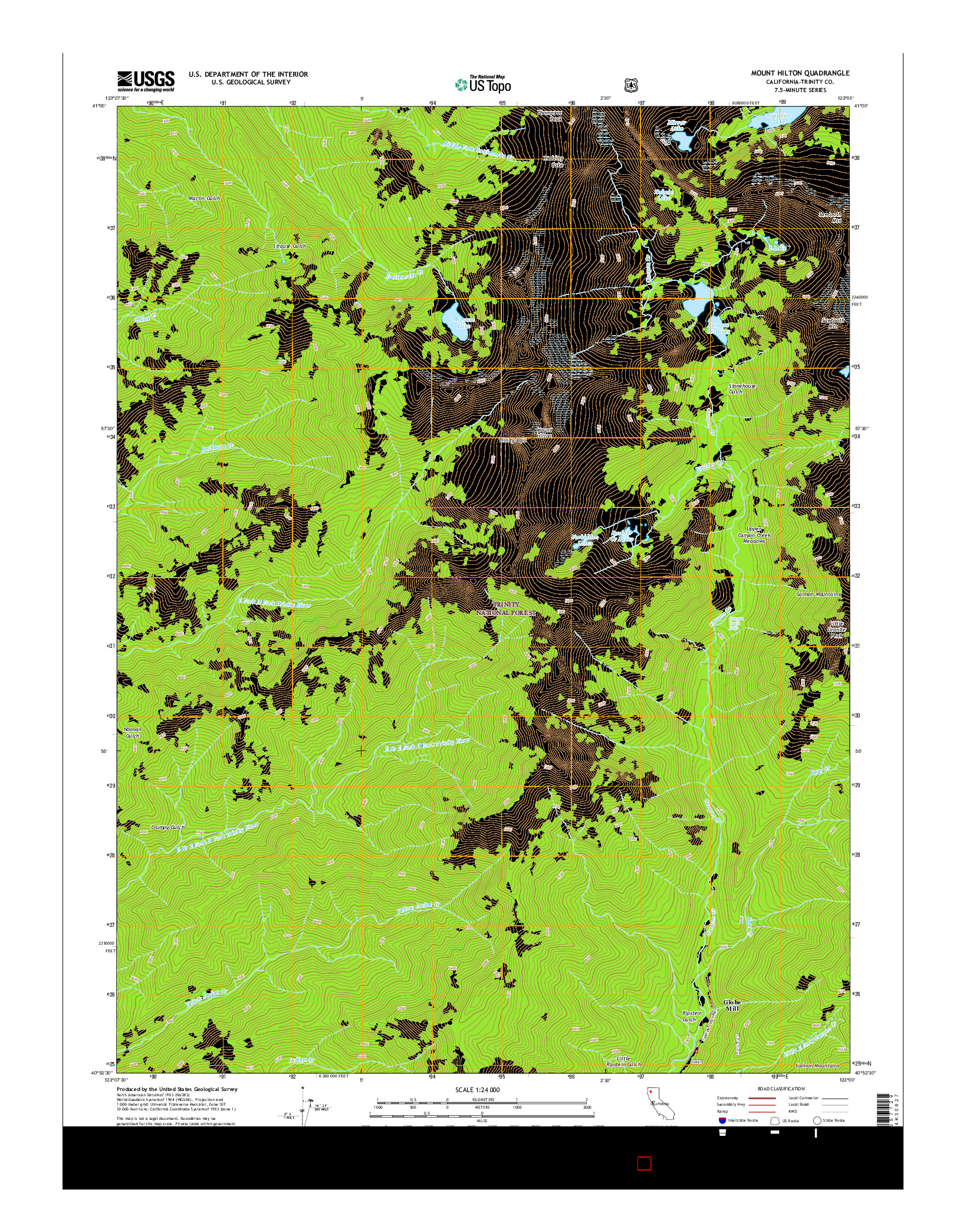 USGS US TOPO 7.5-MINUTE MAP FOR MOUNT HILTON, CA 2015