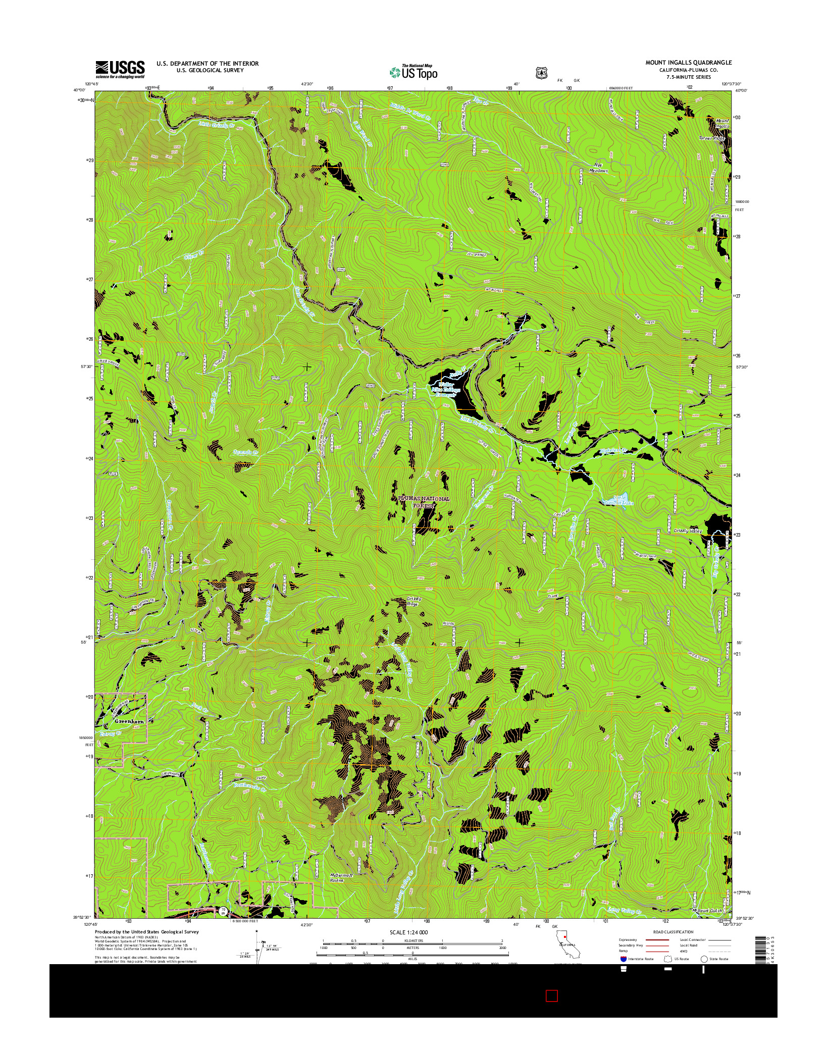 USGS US TOPO 7.5-MINUTE MAP FOR MOUNT INGALLS, CA 2015