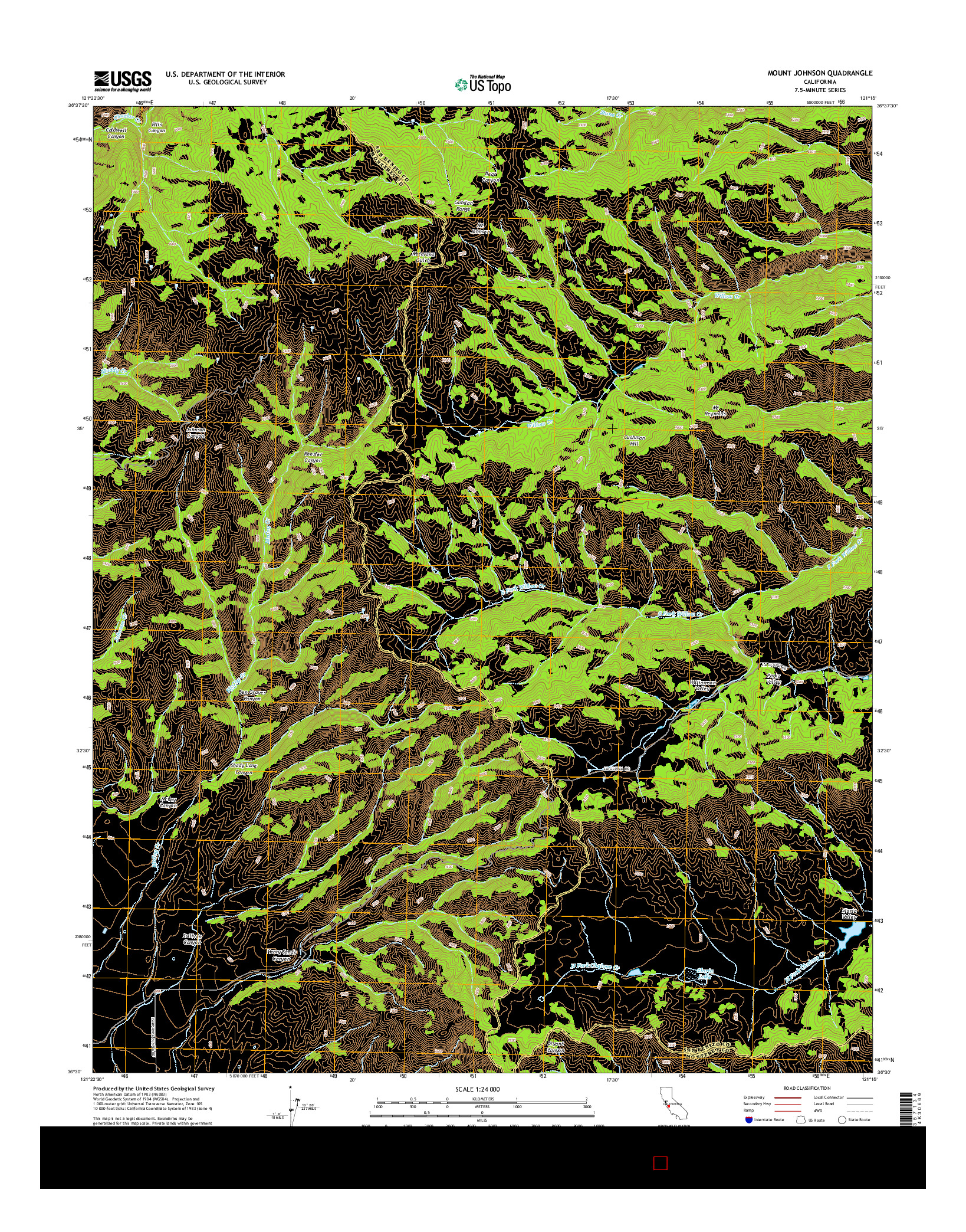 USGS US TOPO 7.5-MINUTE MAP FOR MOUNT JOHNSON, CA 2015