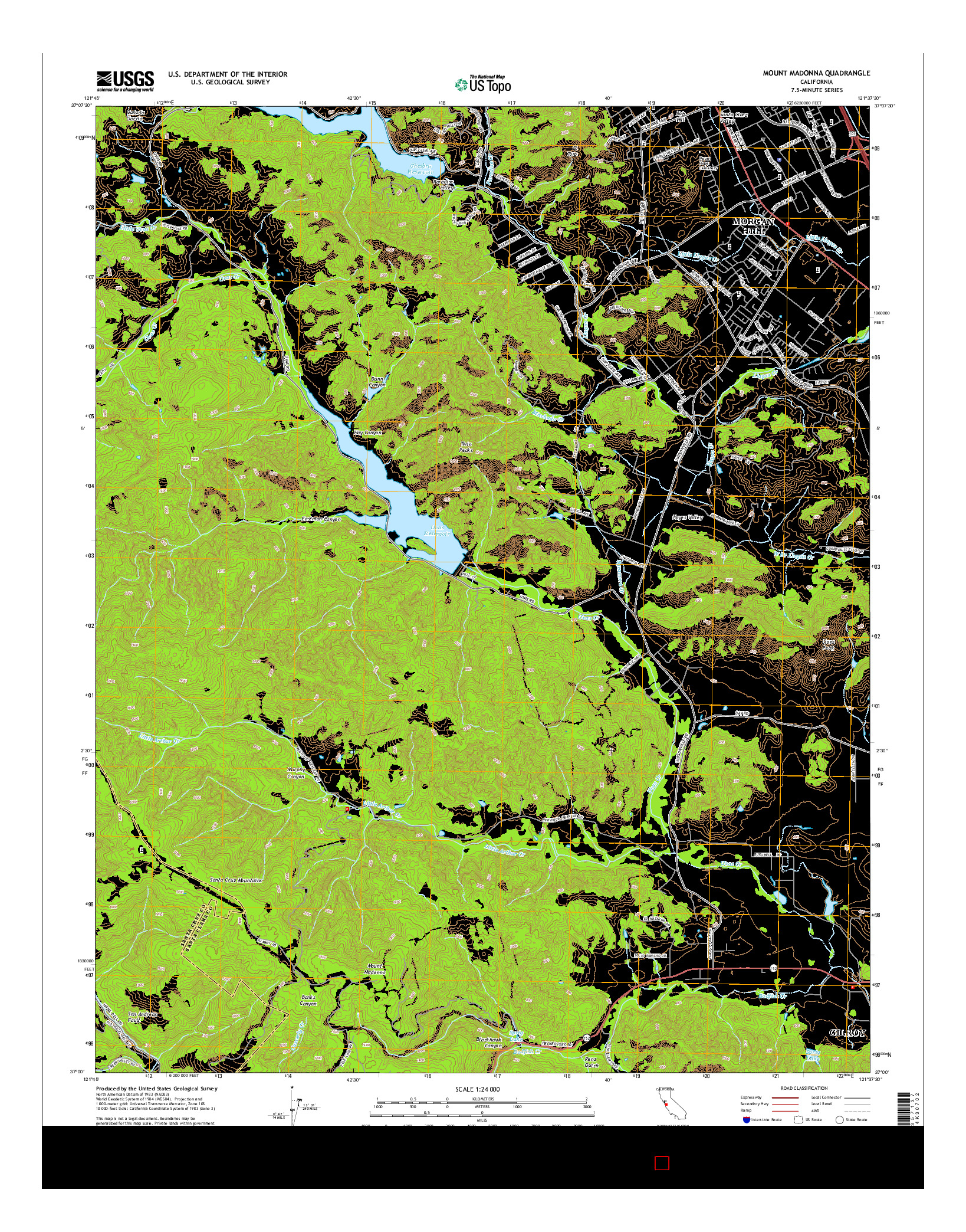 USGS US TOPO 7.5-MINUTE MAP FOR MOUNT MADONNA, CA 2015