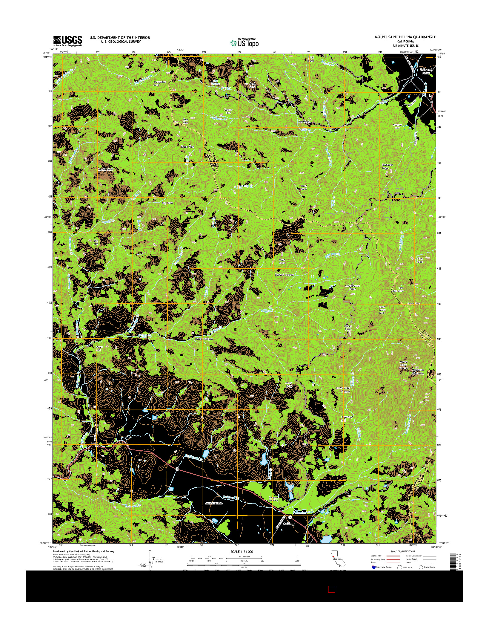 USGS US TOPO 7.5-MINUTE MAP FOR MOUNT SAINT HELENA, CA 2015