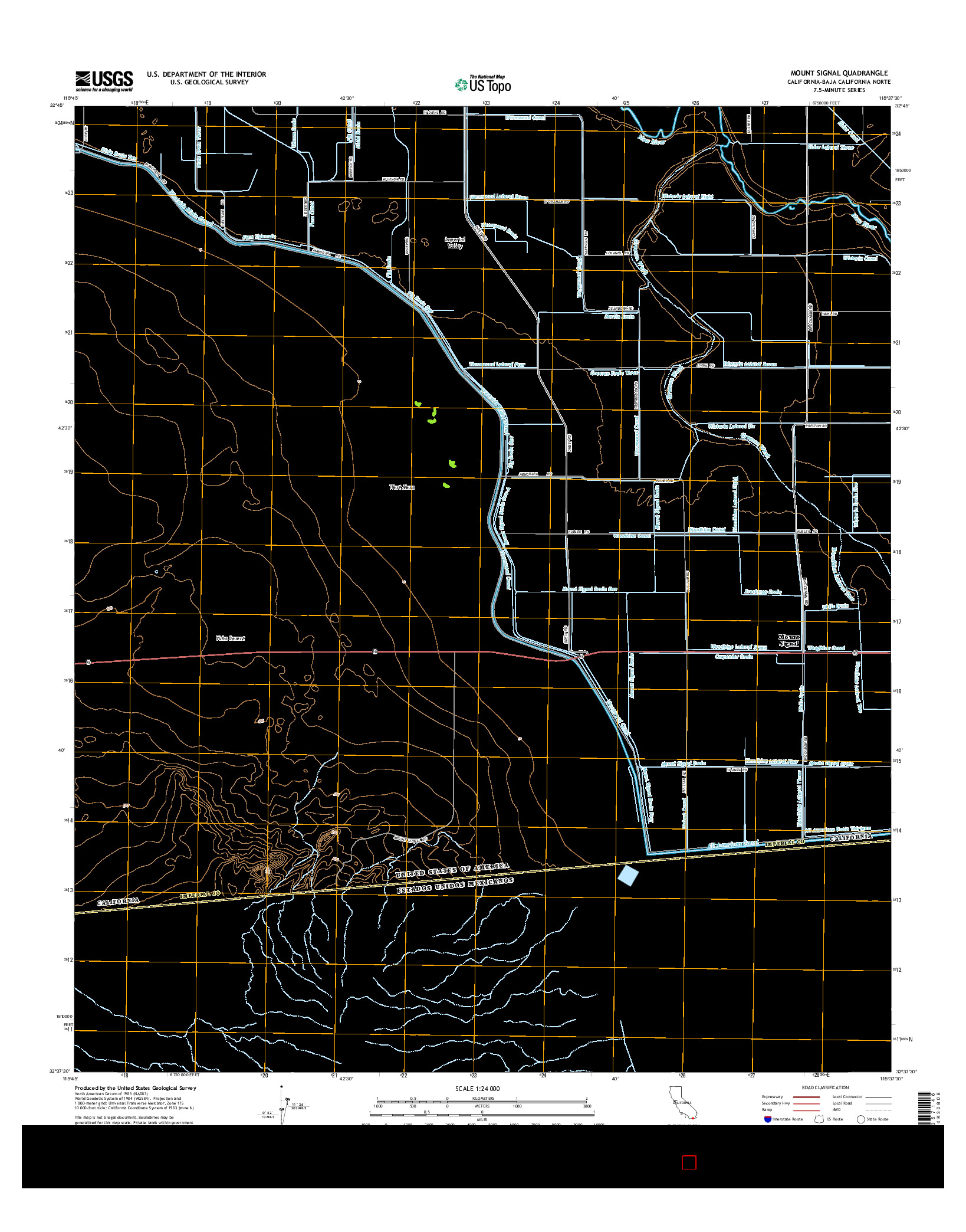 USGS US TOPO 7.5-MINUTE MAP FOR MOUNT SIGNAL, CA-BCN 2015