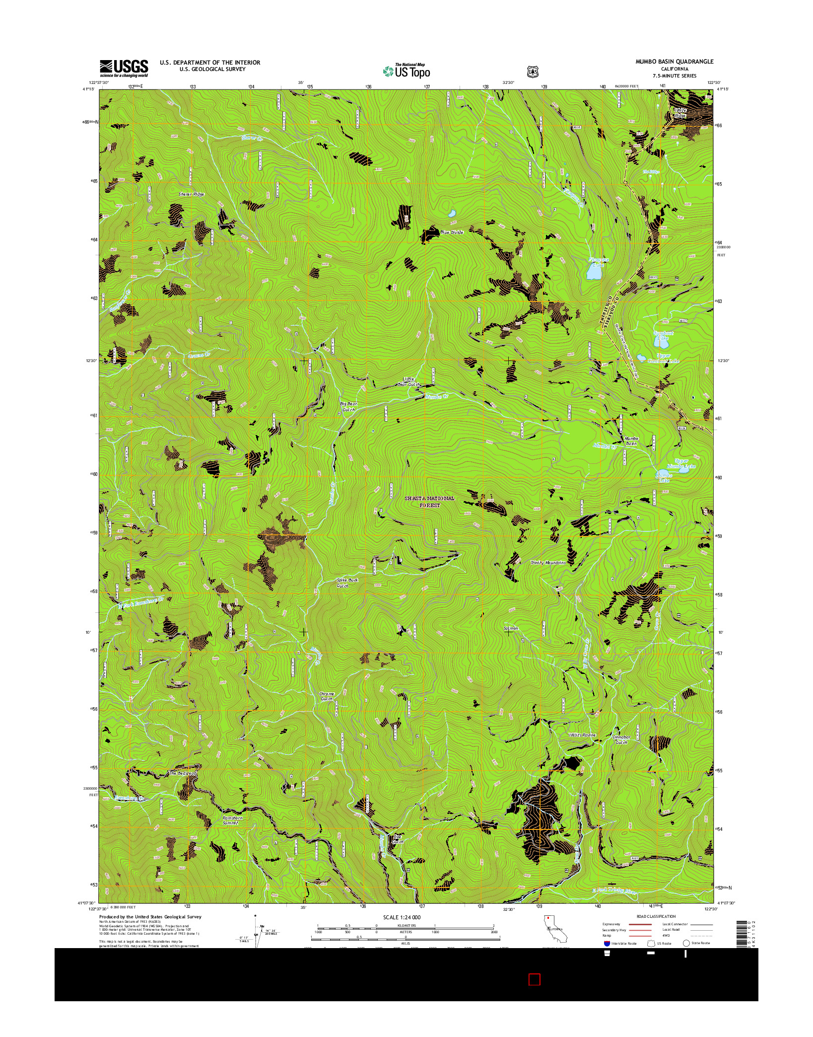 USGS US TOPO 7.5-MINUTE MAP FOR MUMBO BASIN, CA 2015