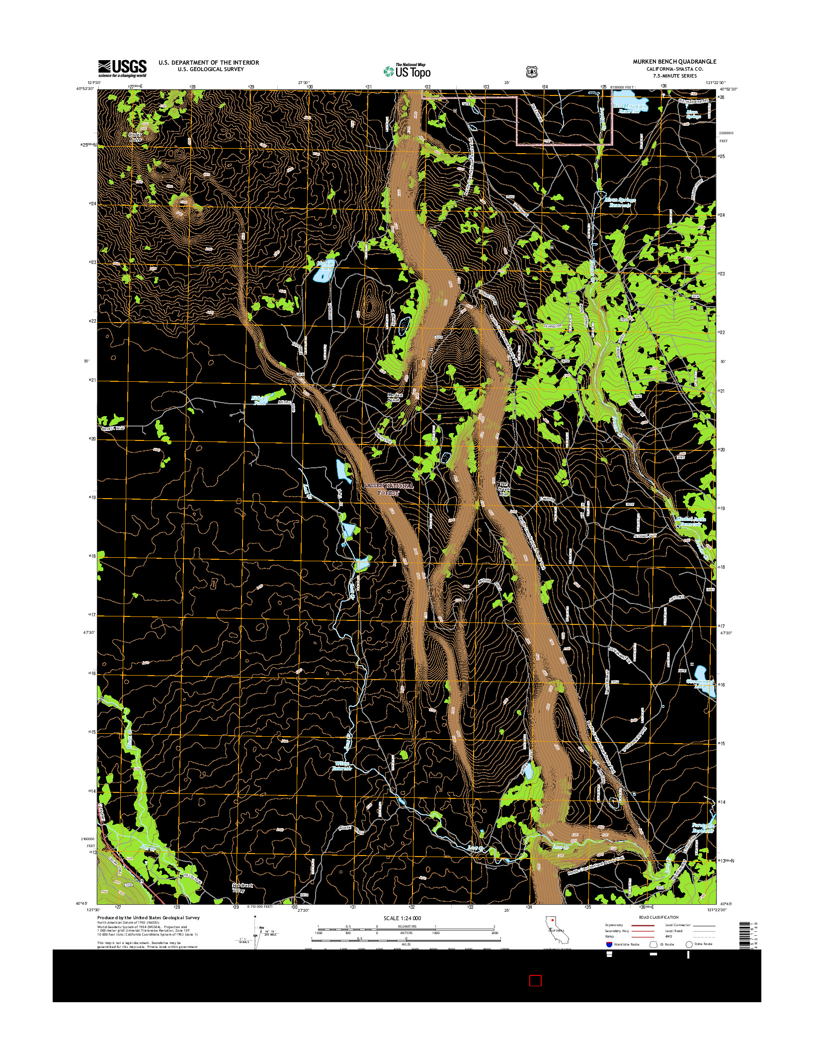 USGS US TOPO 7.5-MINUTE MAP FOR MURKEN BENCH, CA 2015