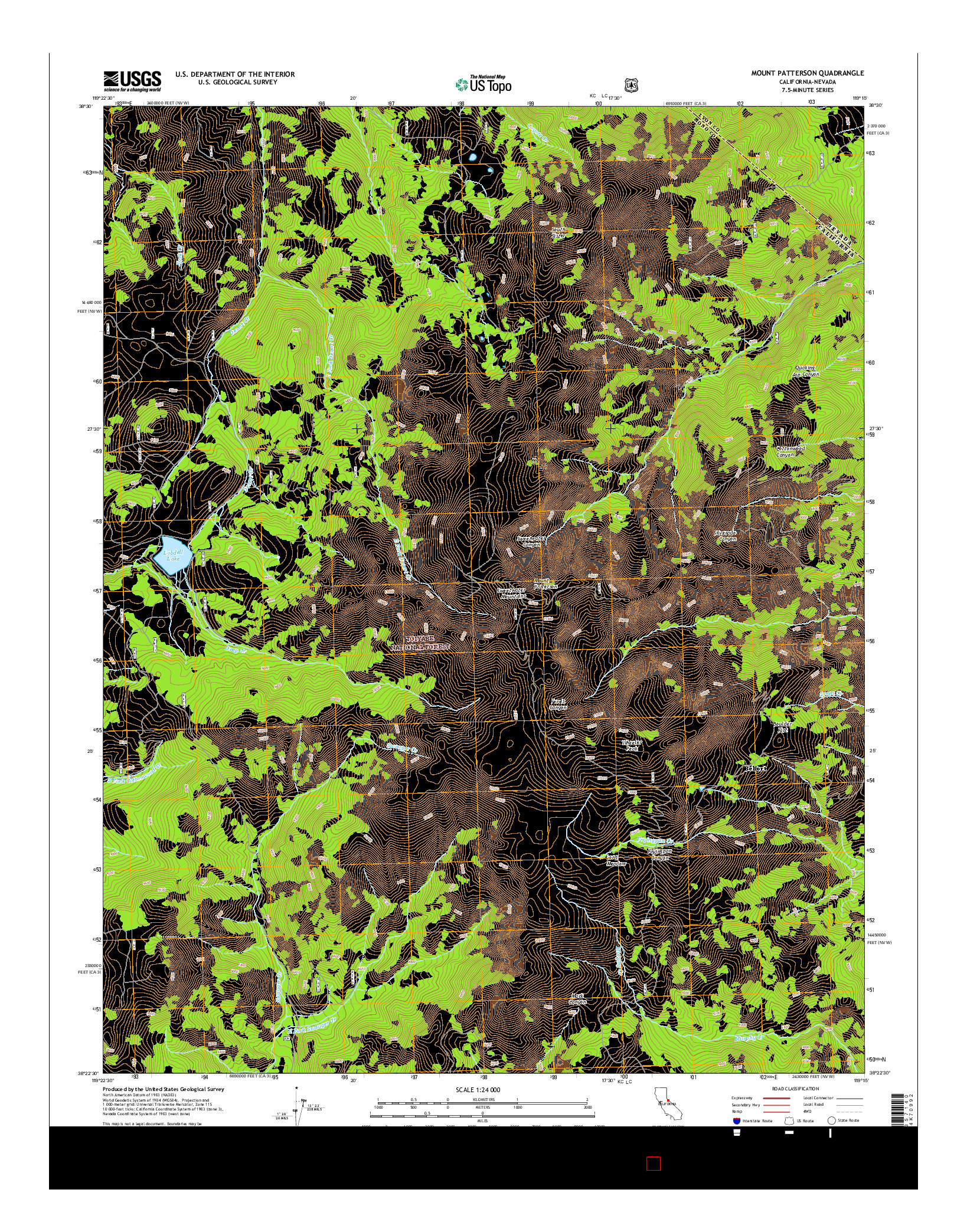 USGS US TOPO 7.5-MINUTE MAP FOR MOUNT PATTERSON, CA-NV 2015