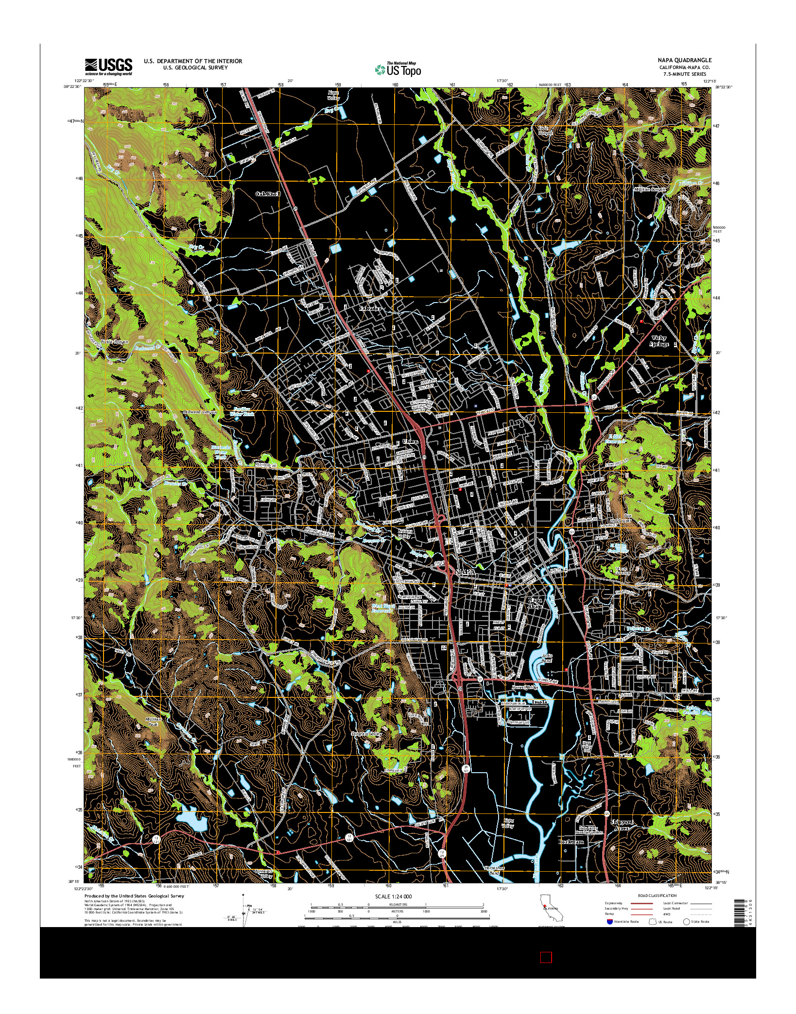 USGS US TOPO 7.5-MINUTE MAP FOR NAPA, CA 2015