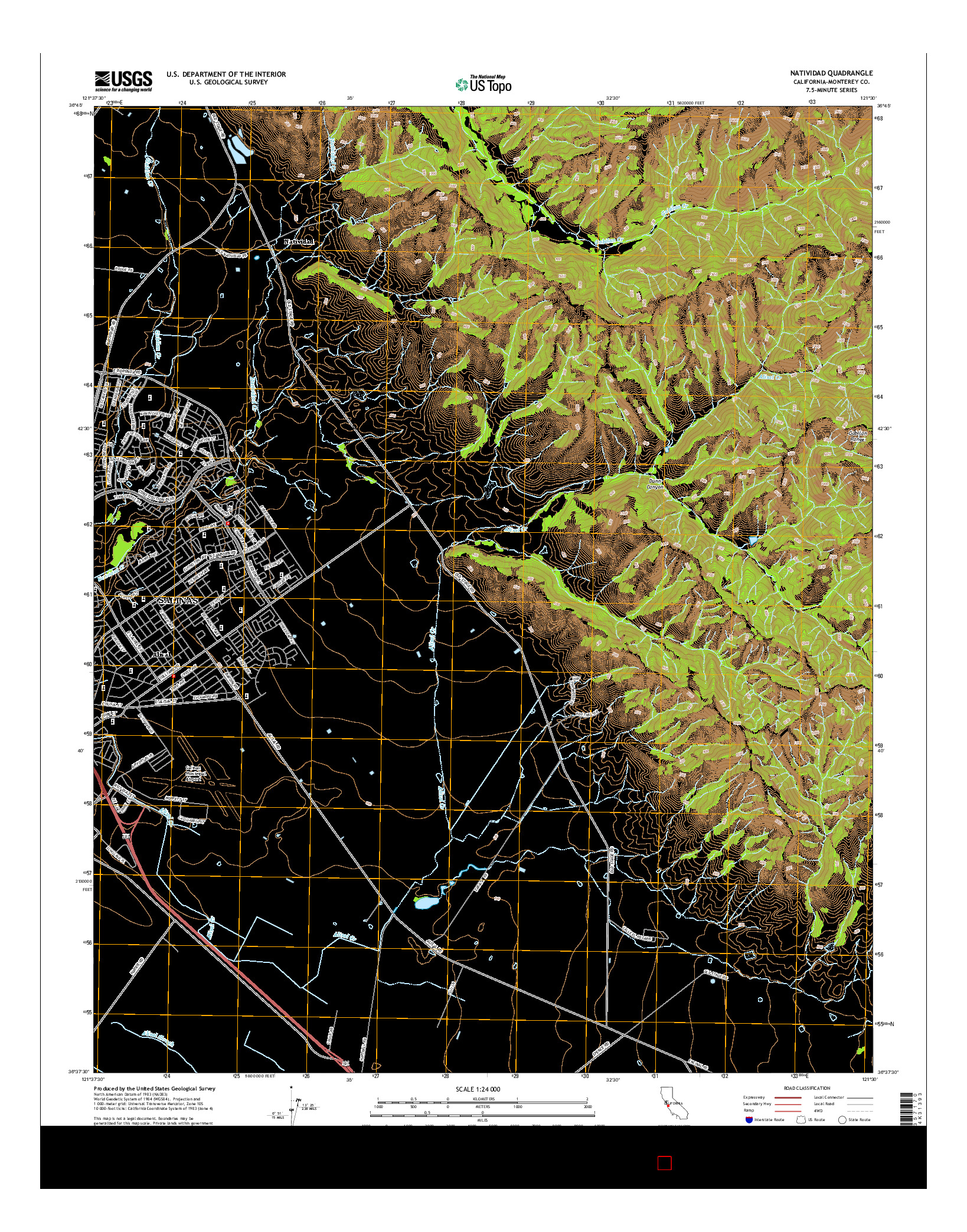 USGS US TOPO 7.5-MINUTE MAP FOR NATIVIDAD, CA 2015