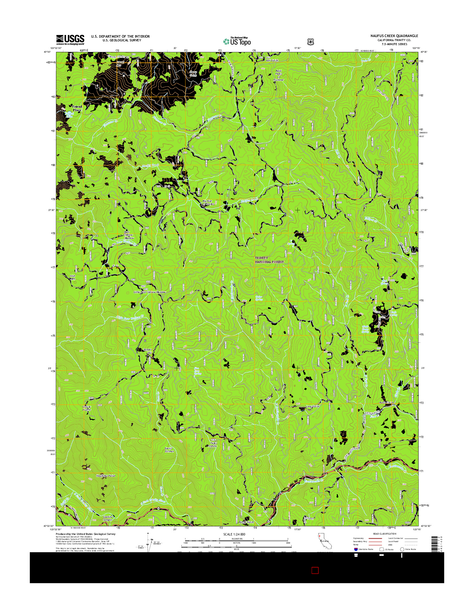 USGS US TOPO 7.5-MINUTE MAP FOR NAUFUS CREEK, CA 2015