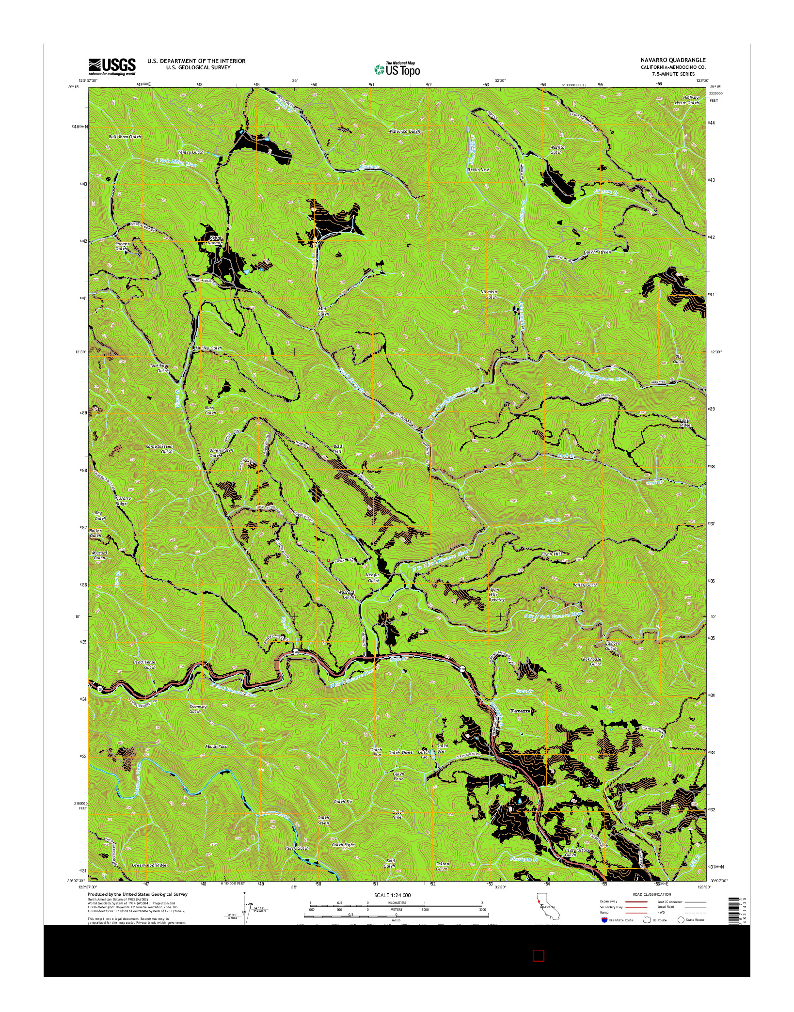 USGS US TOPO 7.5-MINUTE MAP FOR NAVARRO, CA 2015