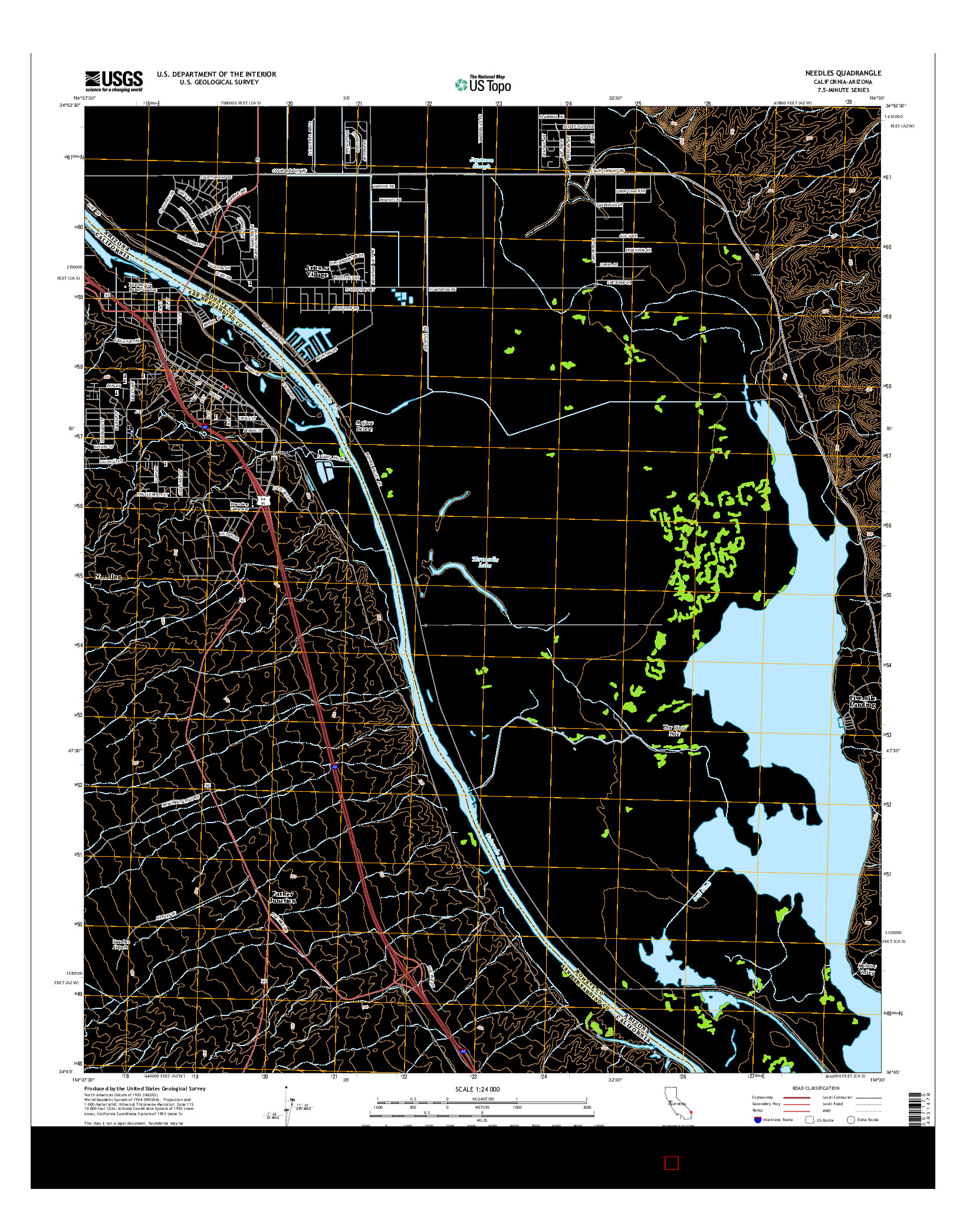 USGS US TOPO 7.5-MINUTE MAP FOR NEEDLES, CA-AZ 2015