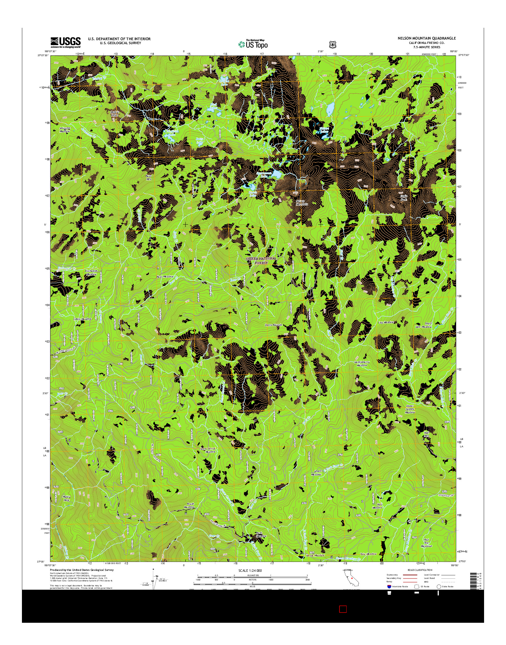 USGS US TOPO 7.5-MINUTE MAP FOR NELSON MOUNTAIN, CA 2015