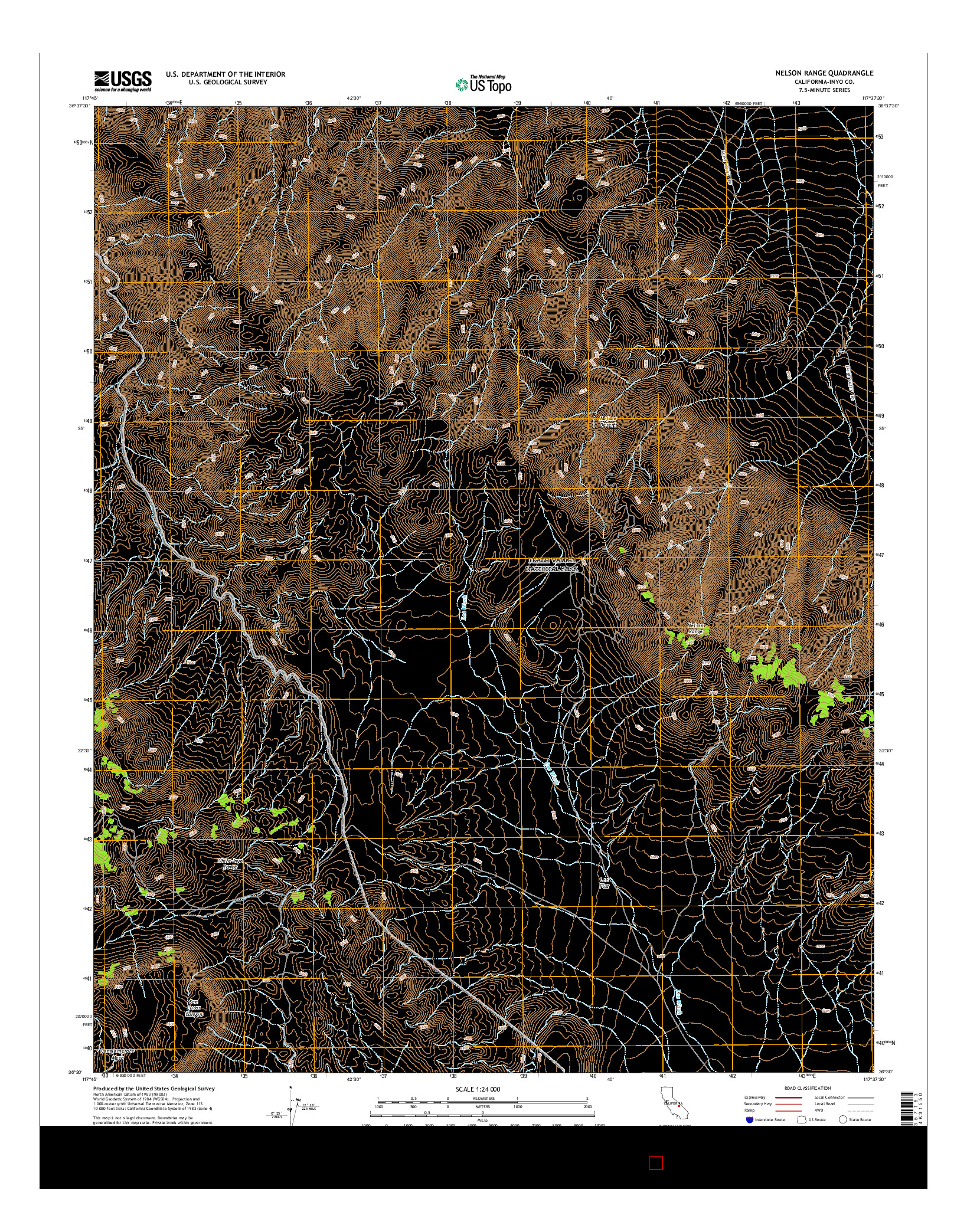 USGS US TOPO 7.5-MINUTE MAP FOR NELSON RANGE, CA 2015