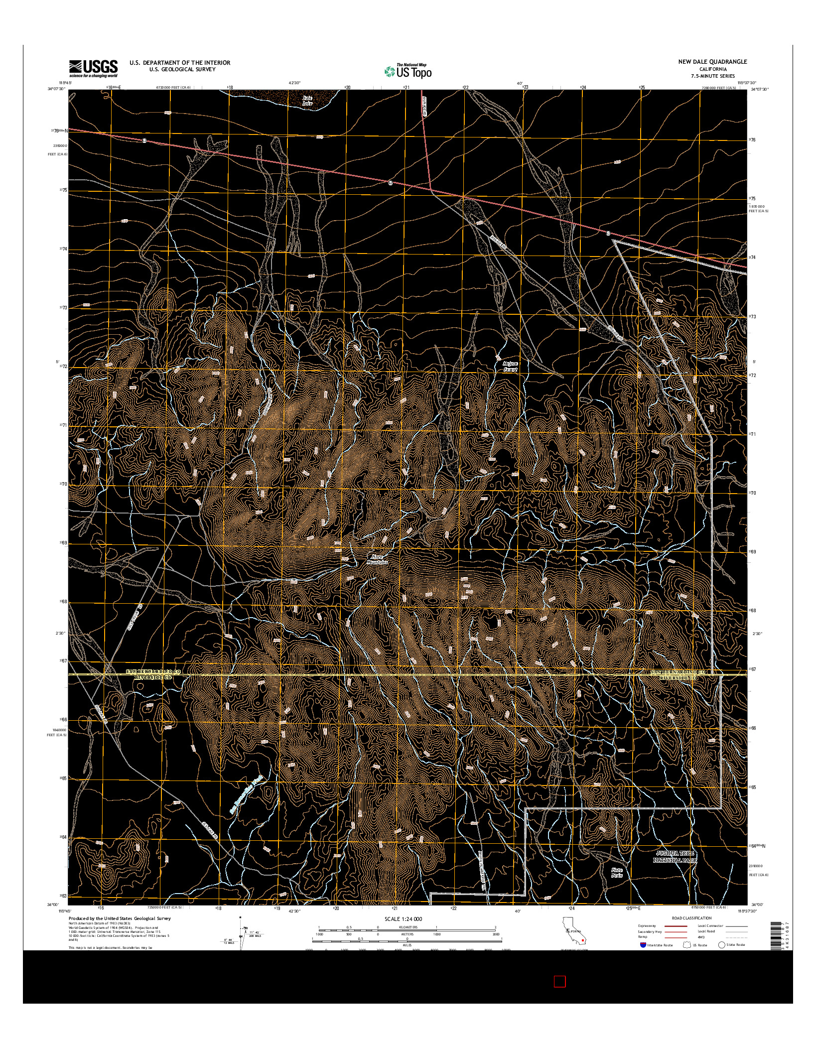 USGS US TOPO 7.5-MINUTE MAP FOR NEW DALE, CA 2015