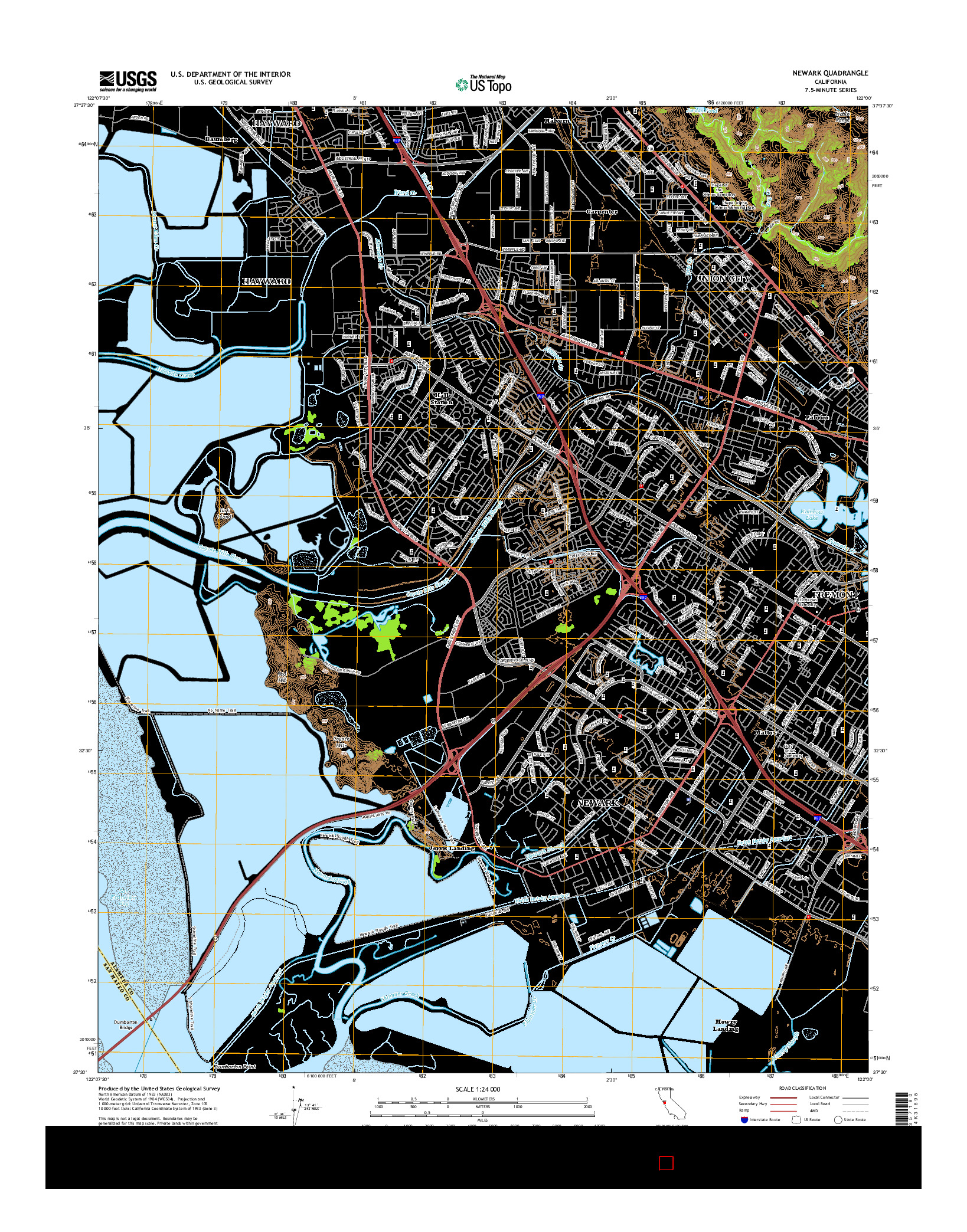 USGS US TOPO 7.5-MINUTE MAP FOR NEWARK, CA 2015