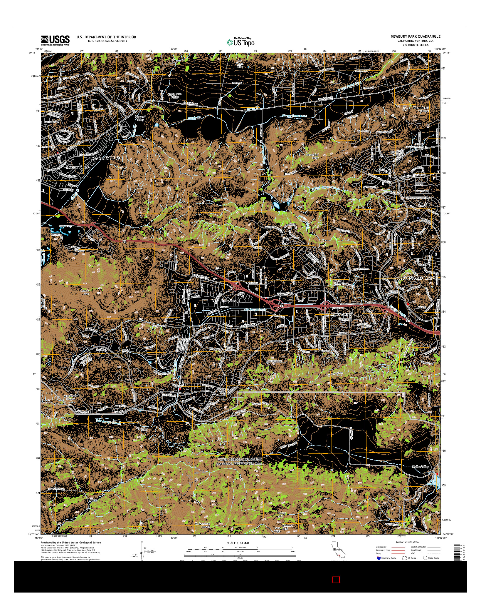 USGS US TOPO 7.5-MINUTE MAP FOR NEWBURY PARK, CA 2015