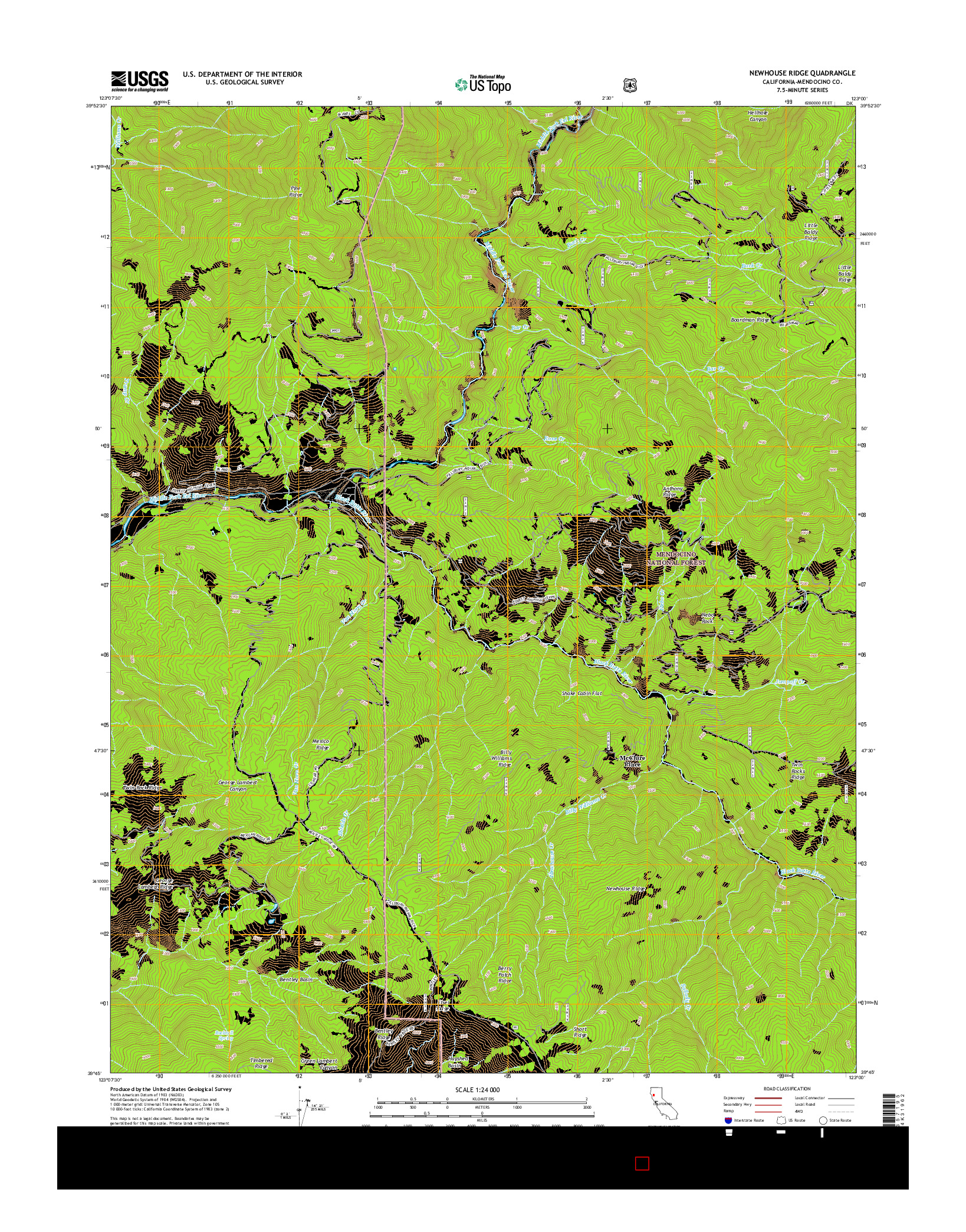 USGS US TOPO 7.5-MINUTE MAP FOR NEWHOUSE RIDGE, CA 2015