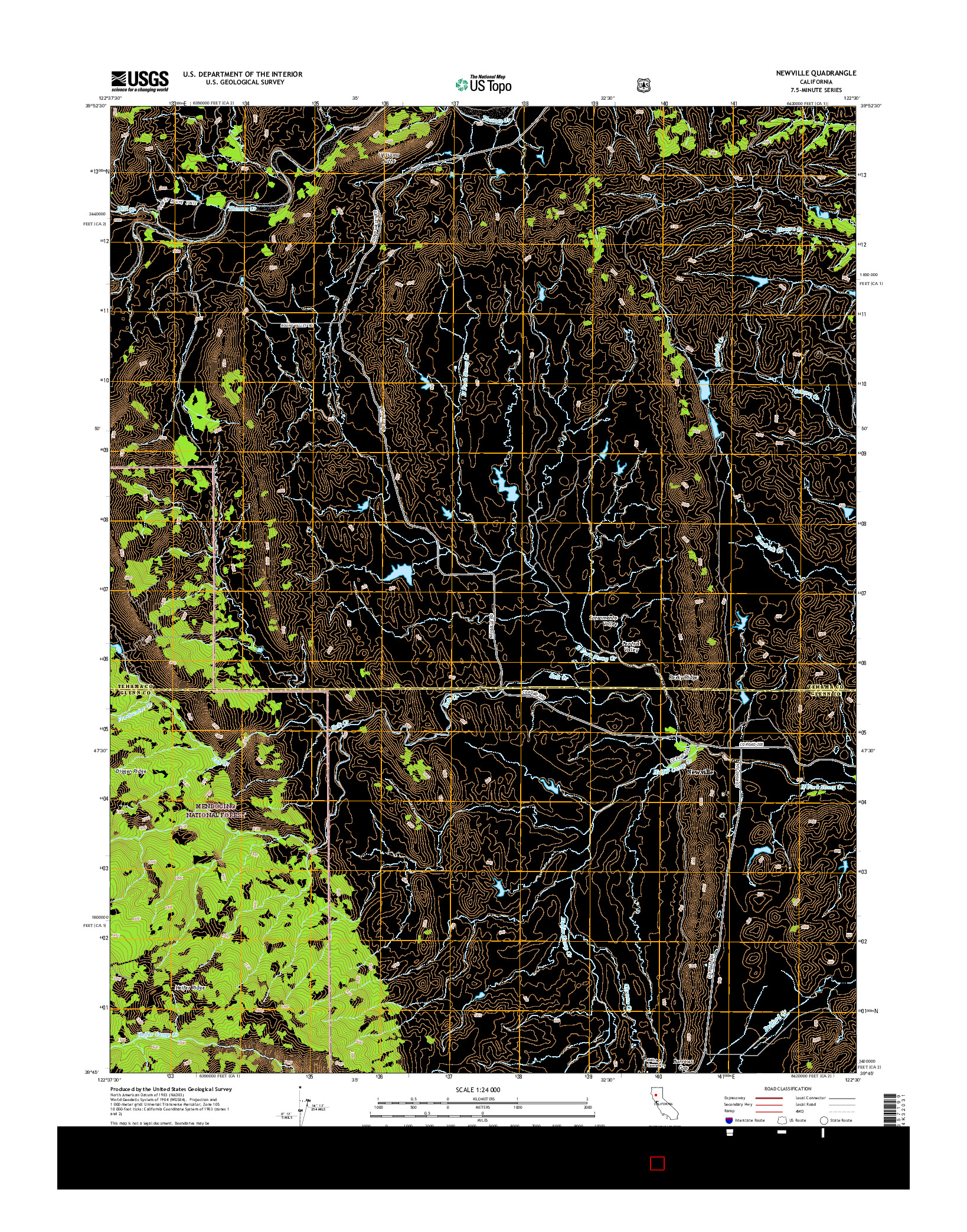 USGS US TOPO 7.5-MINUTE MAP FOR NEWVILLE, CA 2015